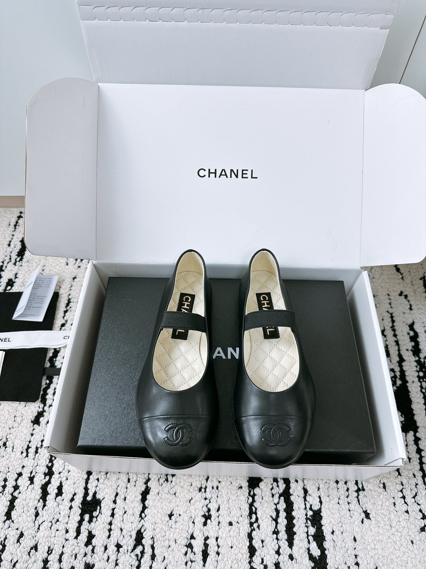 CC Mary Janes 15mm In Black Lambskin Cowhide Leather 144720