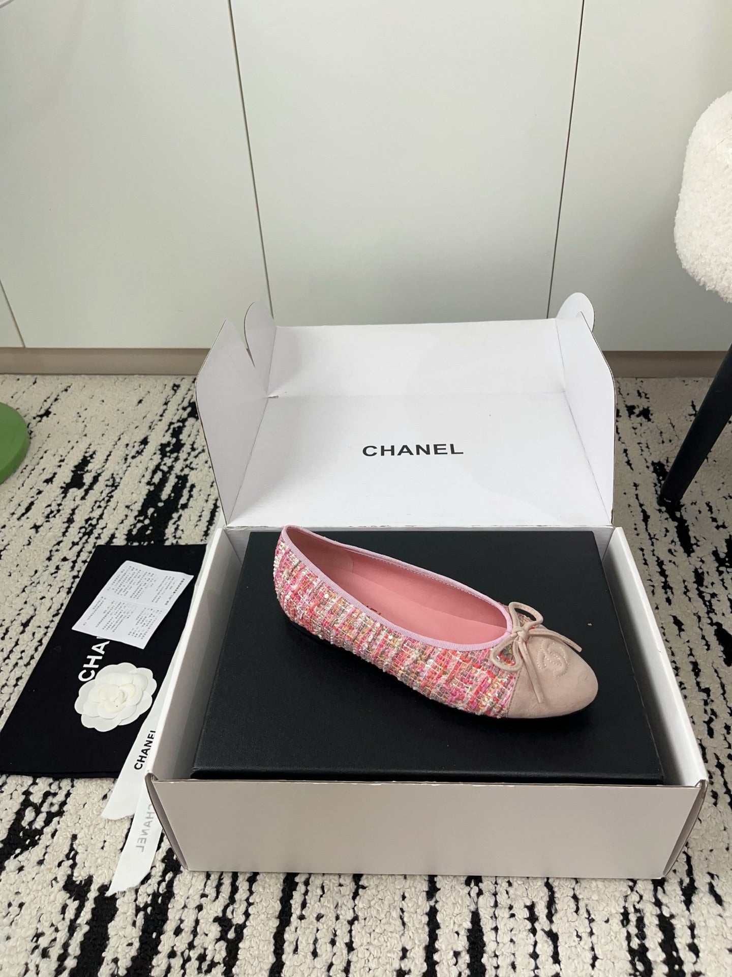 CC 26A Ballet Flat Stale Pink Suede Tweed 900738