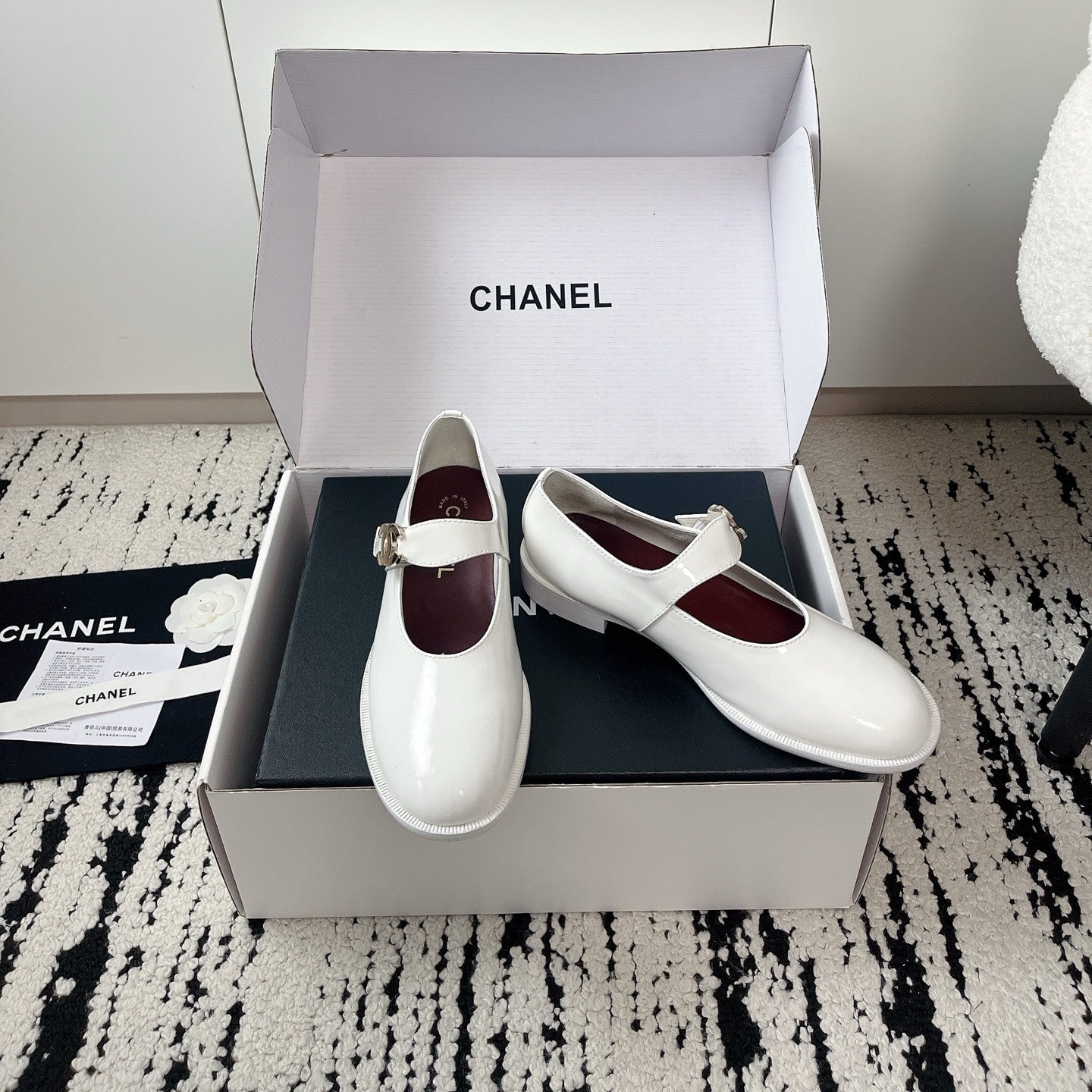 CC 26A Mary Jane Strap White Glossy Leather 900768