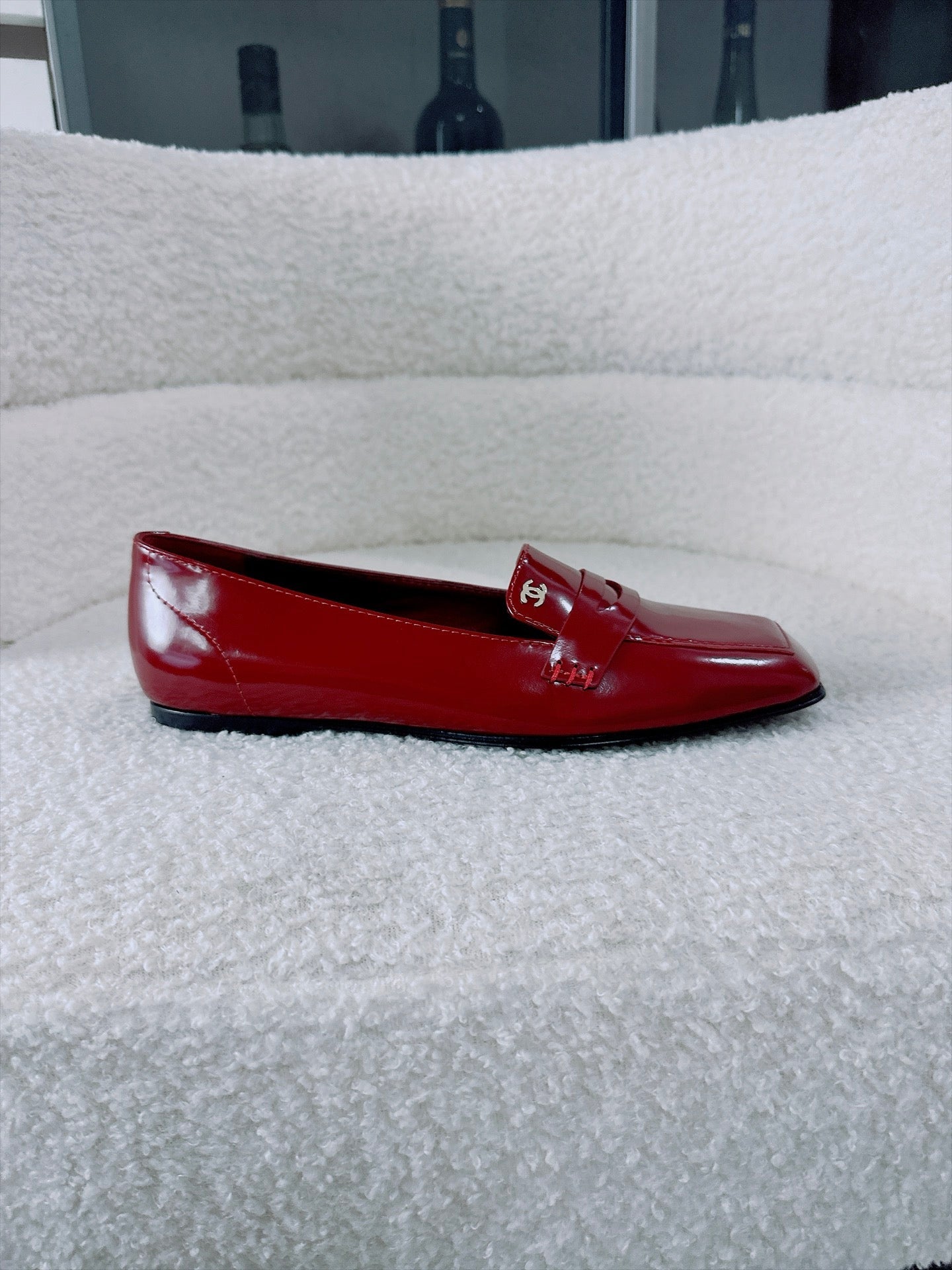 CC AW26 Mocassins Falt Red Shiny Leather 942471