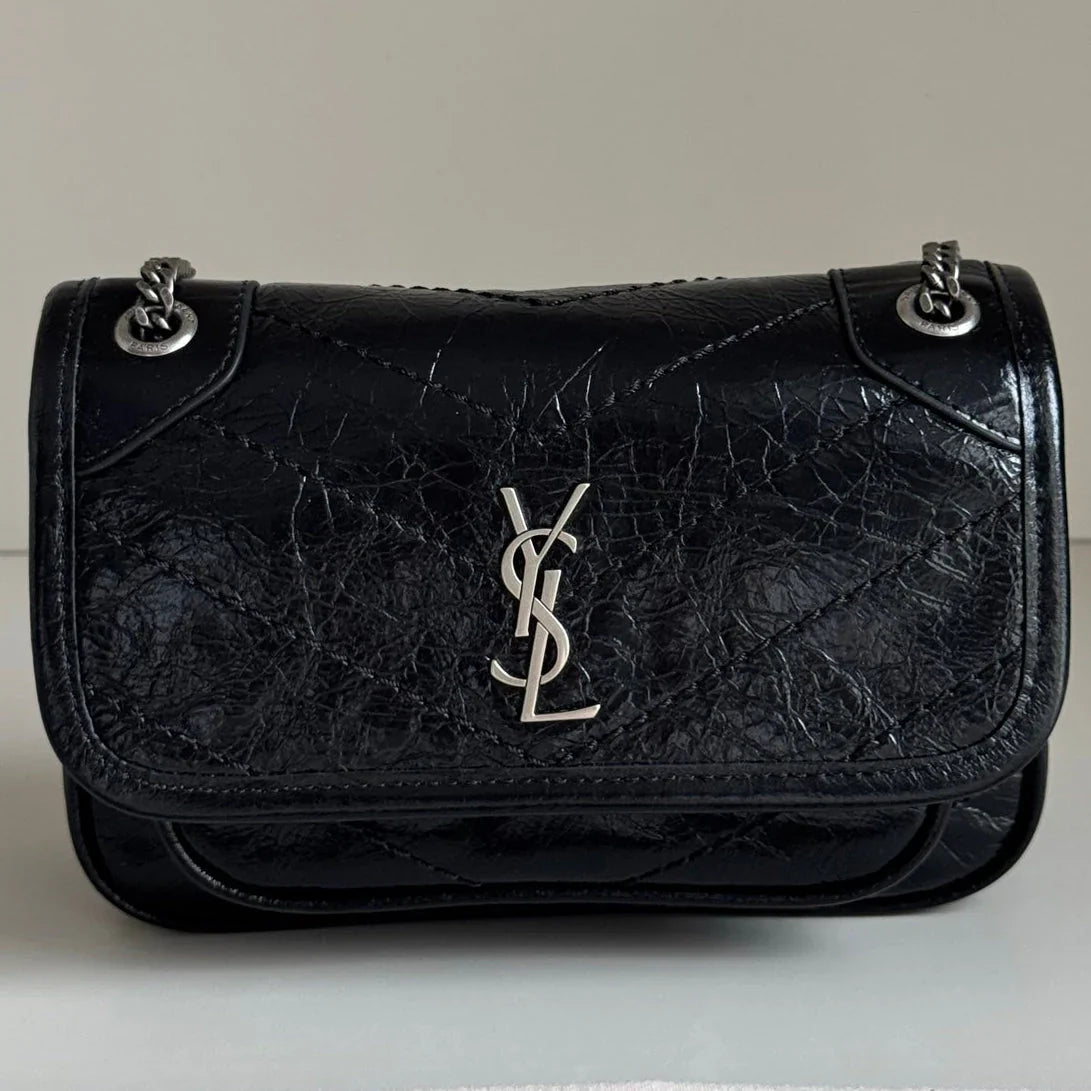 YSL 2026 Saint Laurent Niki Baby Bag 18cm Black Calfskin