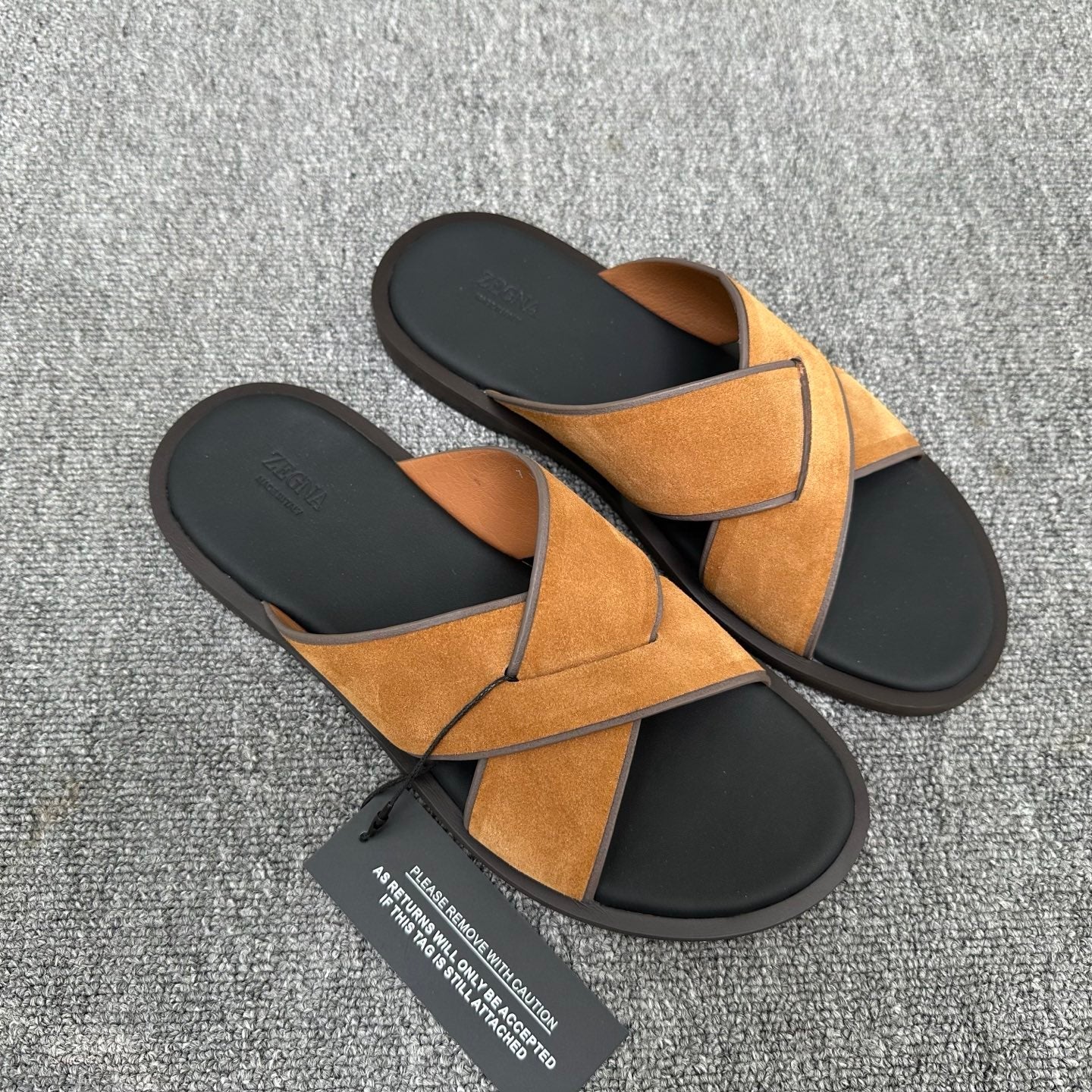 Zegna Men's Sandal Brown Suede Leather 144955