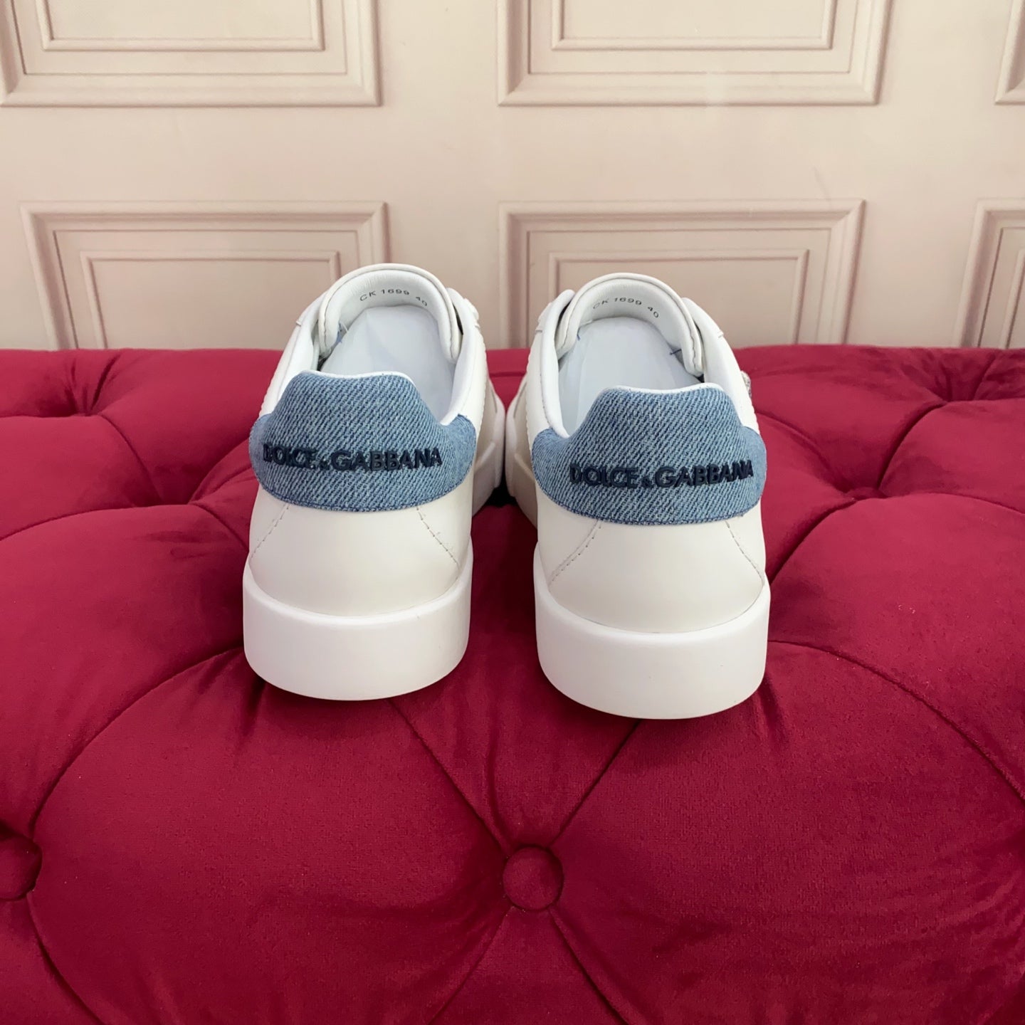 DC 25 Portofino Sneakers White Cowhide & Denim 271098