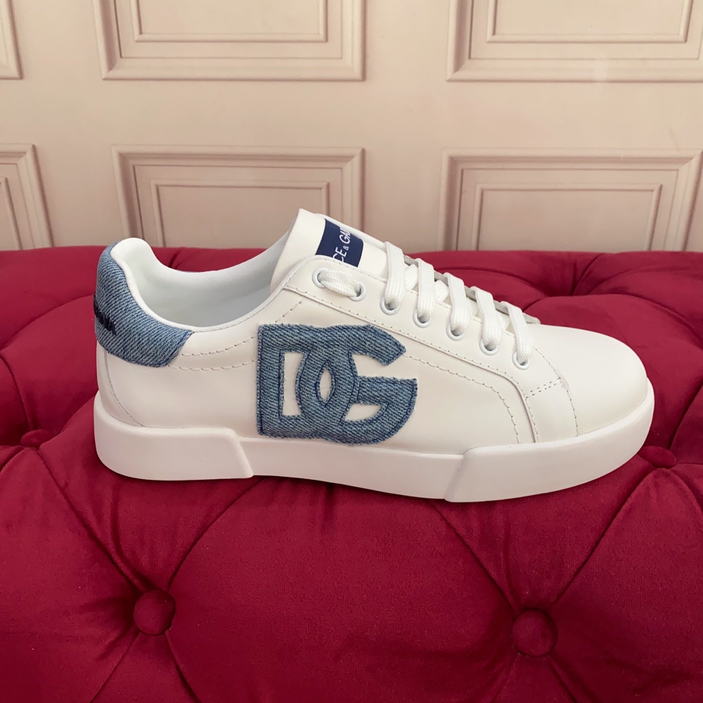 DC 25 Portofino Sneakers White Cowhide & Denim 271098