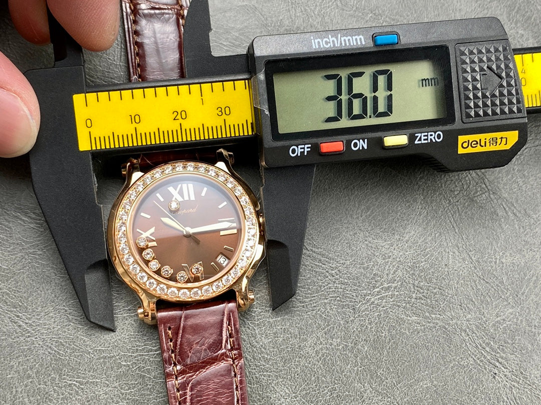 Happy Diamonds 36mm Chocolate Dial
