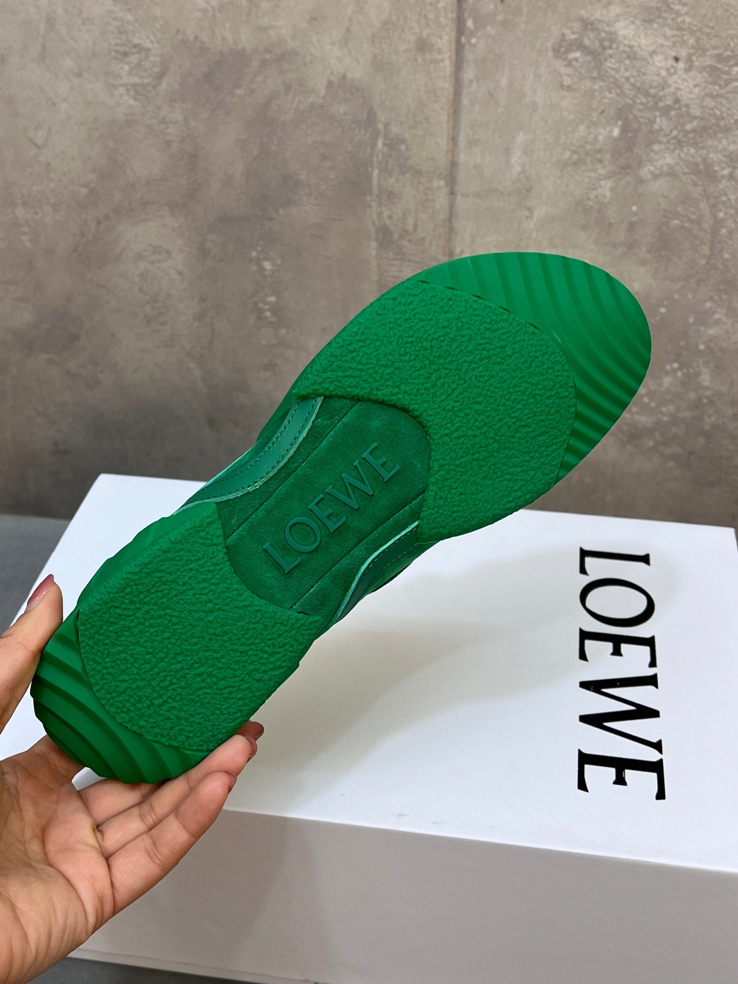 LOEW 26s Grip Sneaker Teal Green Suede Sheepskin 682762