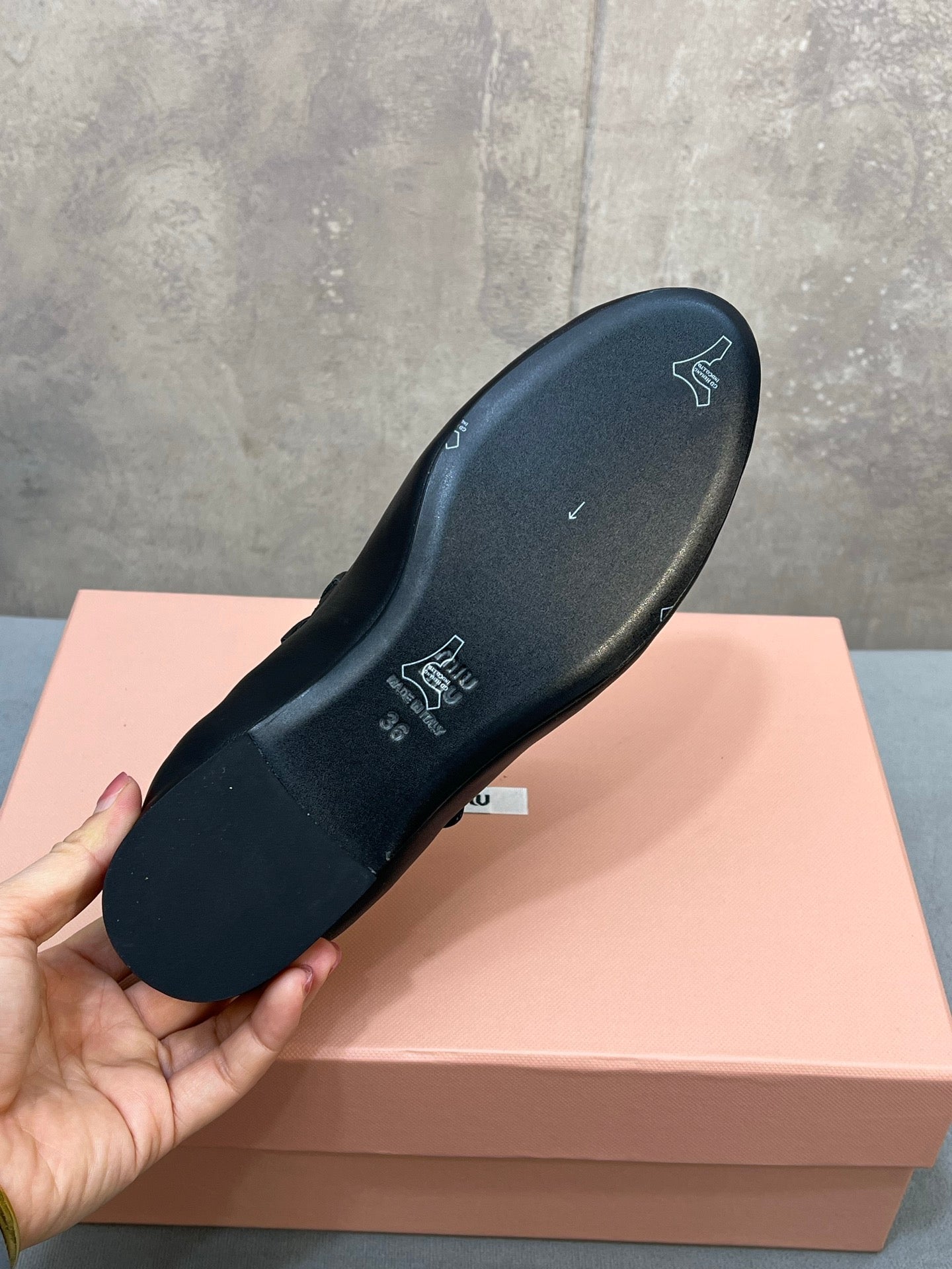 Miu 26s Double Strap Mary Jane Flats In Black Sheepskin