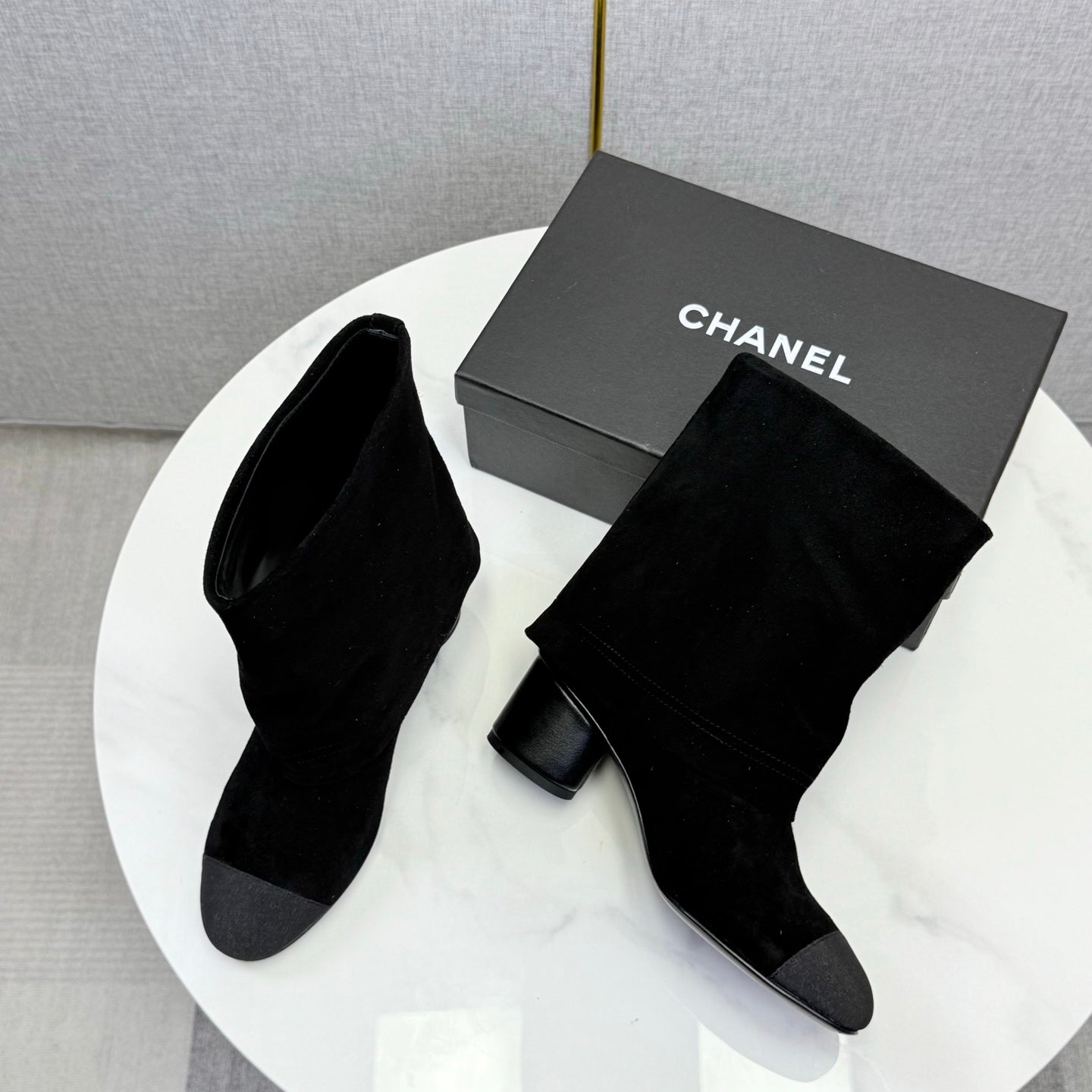CC 25 Ankle Boot Black Suede Grosgrain 444487