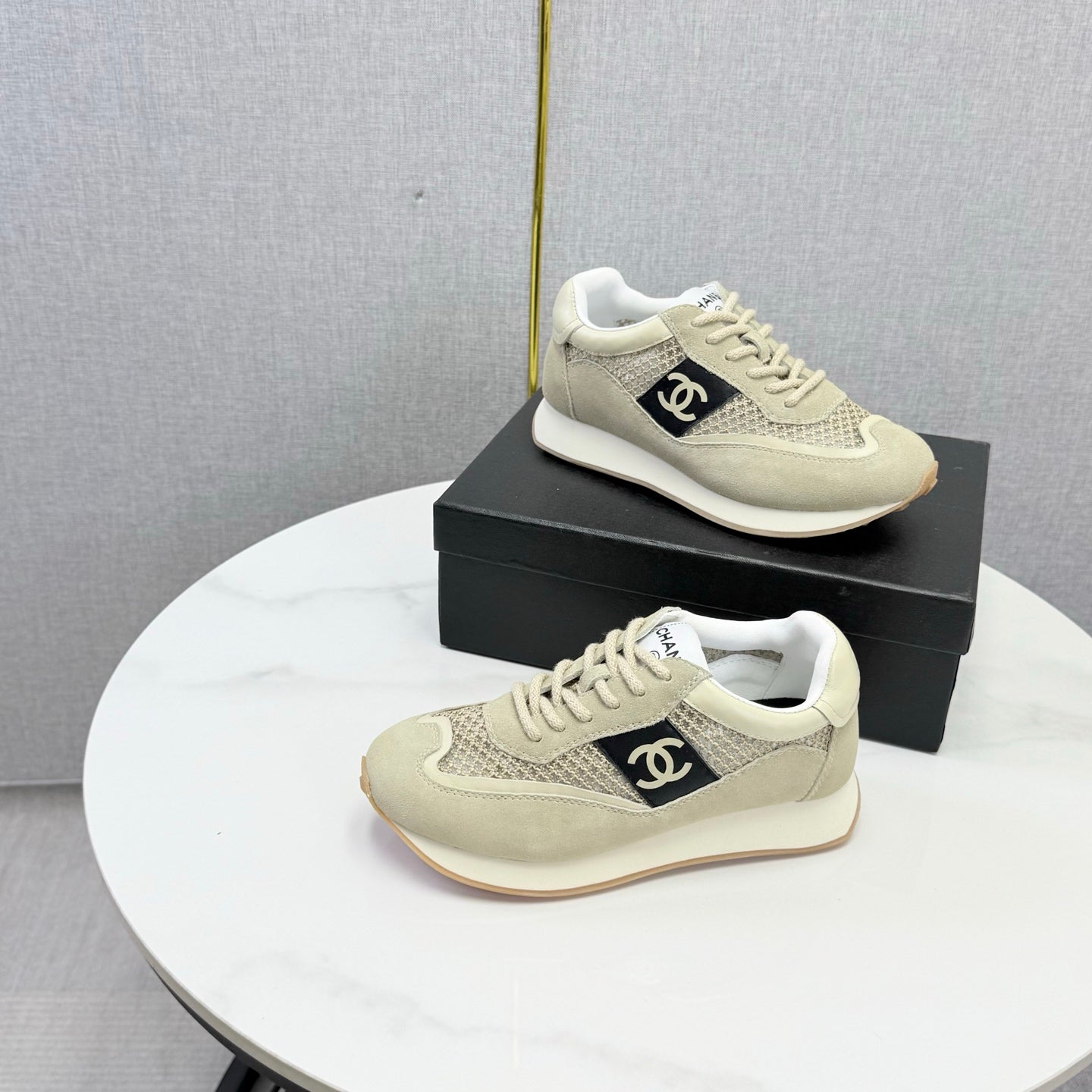 CC 26s Trainer Sneakers Khaki Mesh Suede 865805