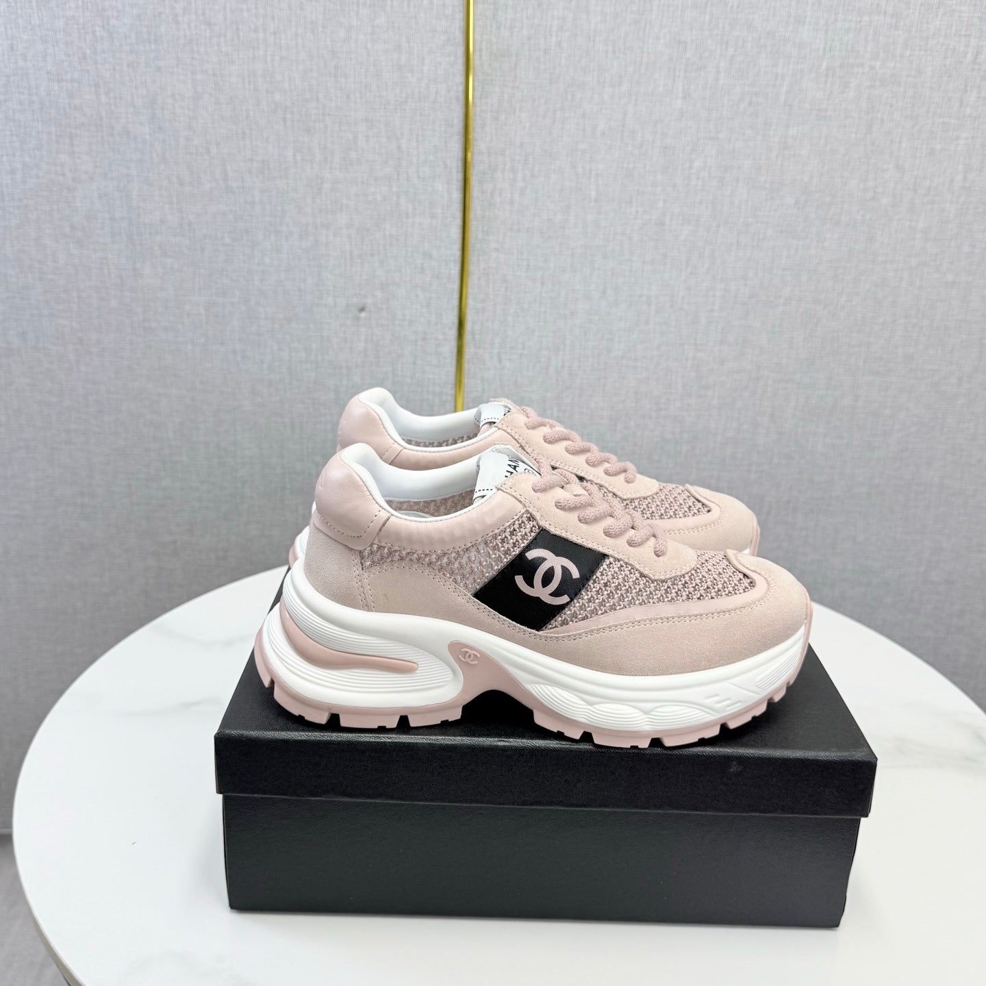 CC 26s Runners Sneakers Light Pink Mesh Suede 865806