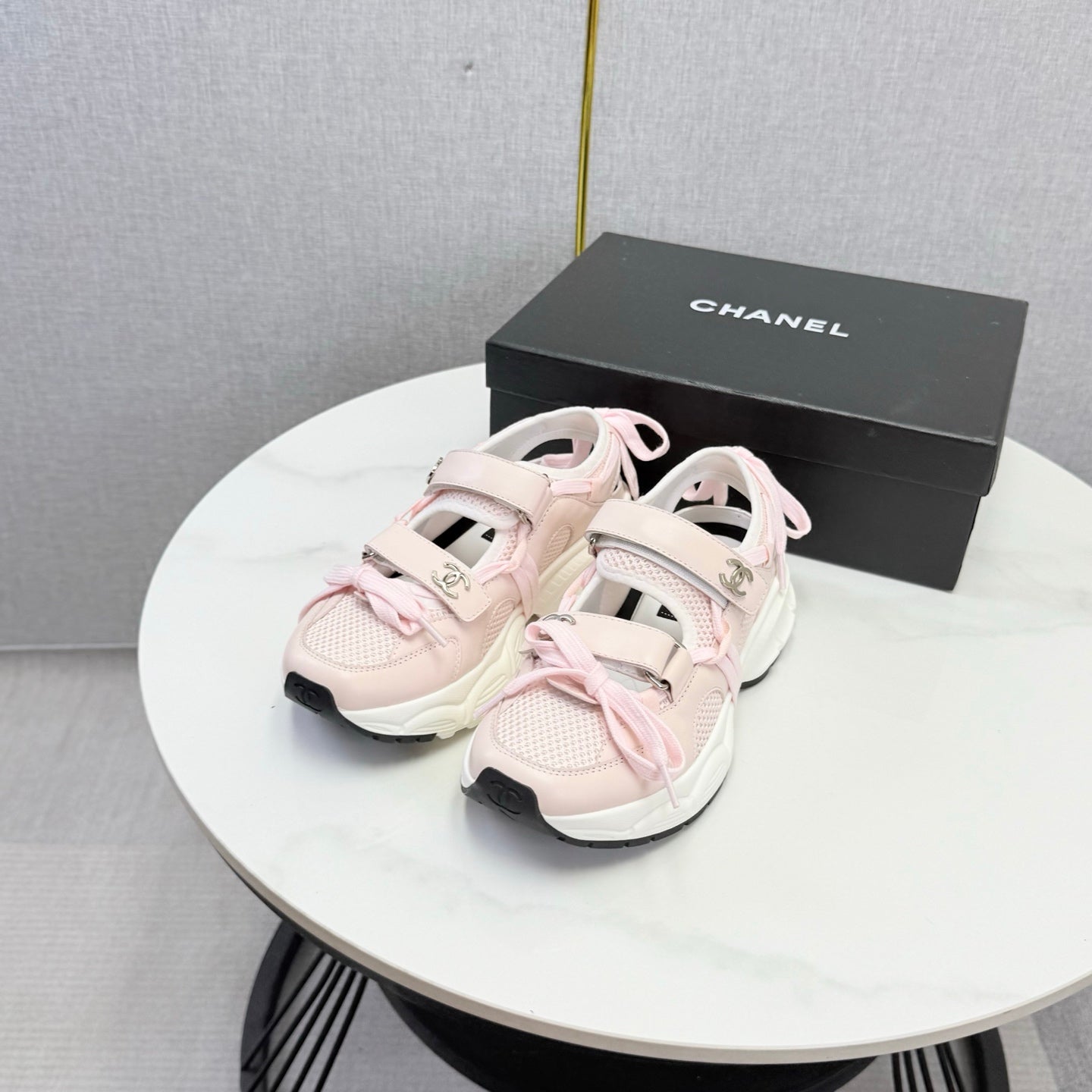 CC 26s Casual Sneakers White Light Pink Mesh Leather 865836