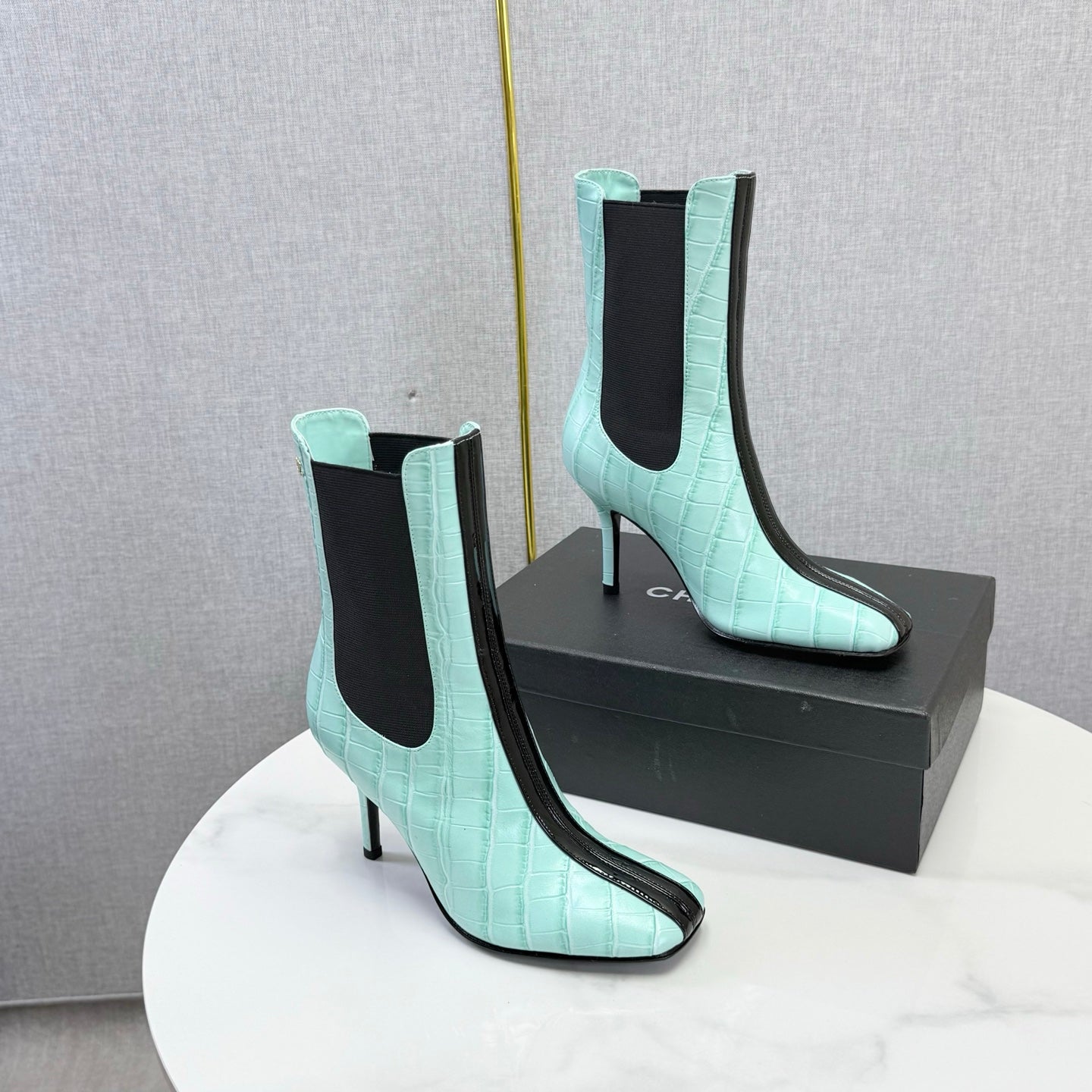 CC 26s Metiers d'Art Boot Mint Green Embossed Leather 904449