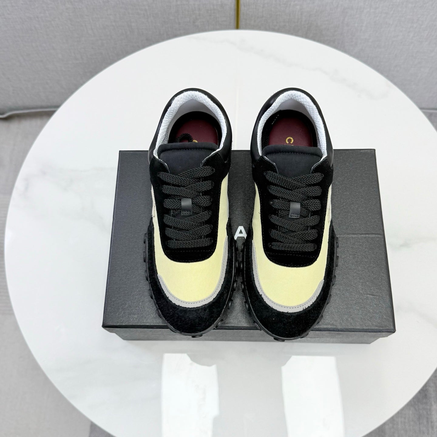 CC 26s Casual Sneakers Cream Black Suede Calfskin 972882