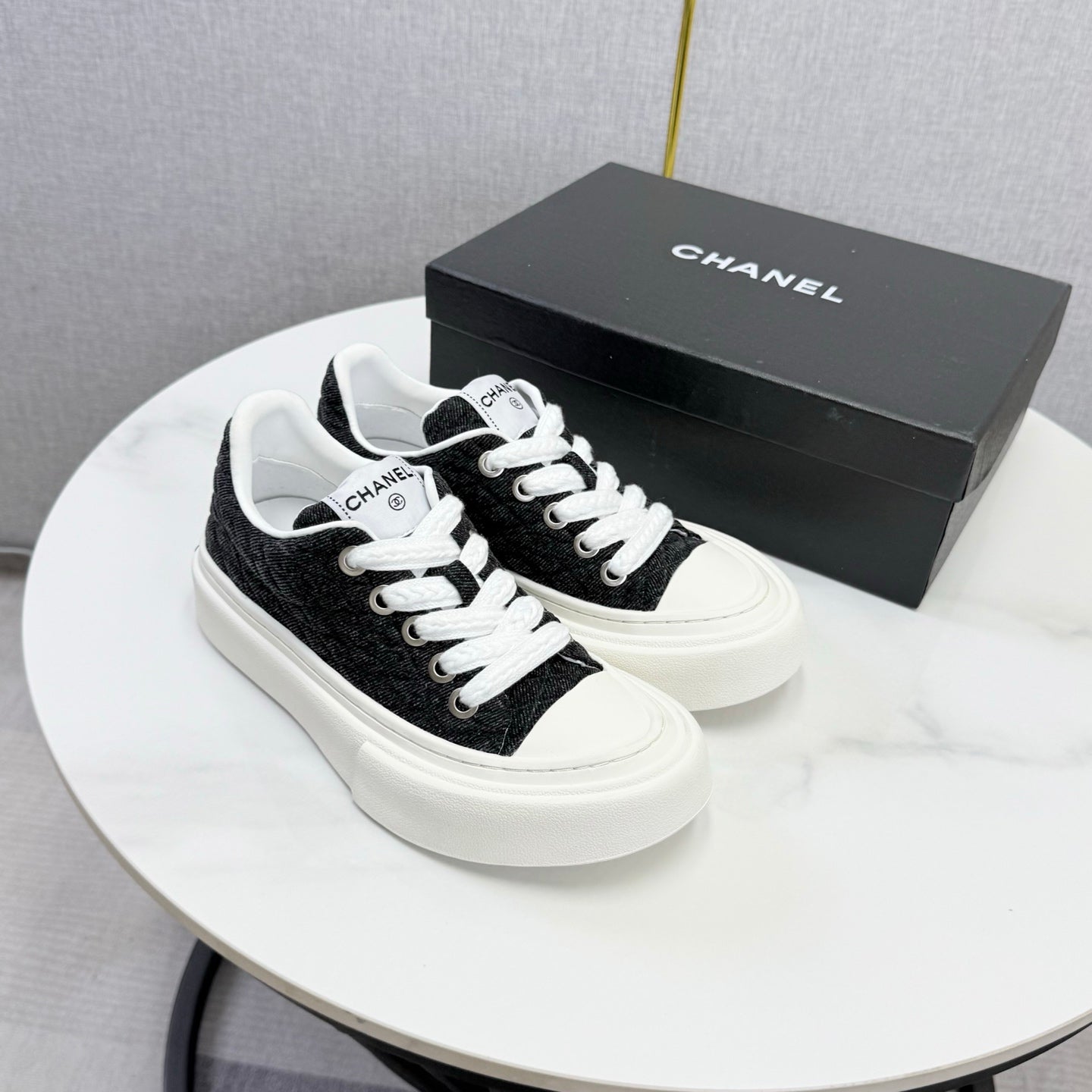 CC 26s Platform Sole Sneakers Black Canvas 972898