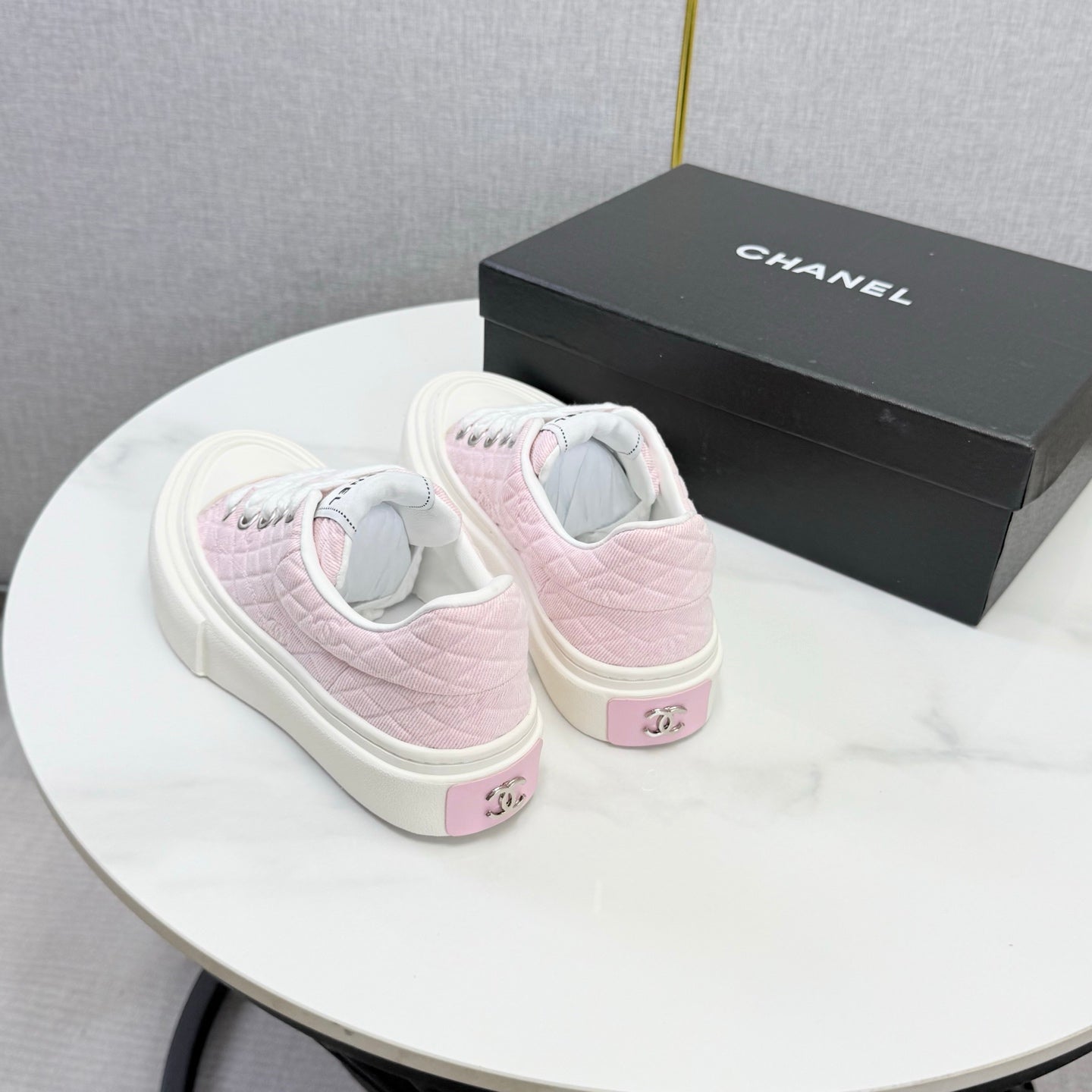 CC 26s Platform Sole Sneakers Light Pink Canvas 972900