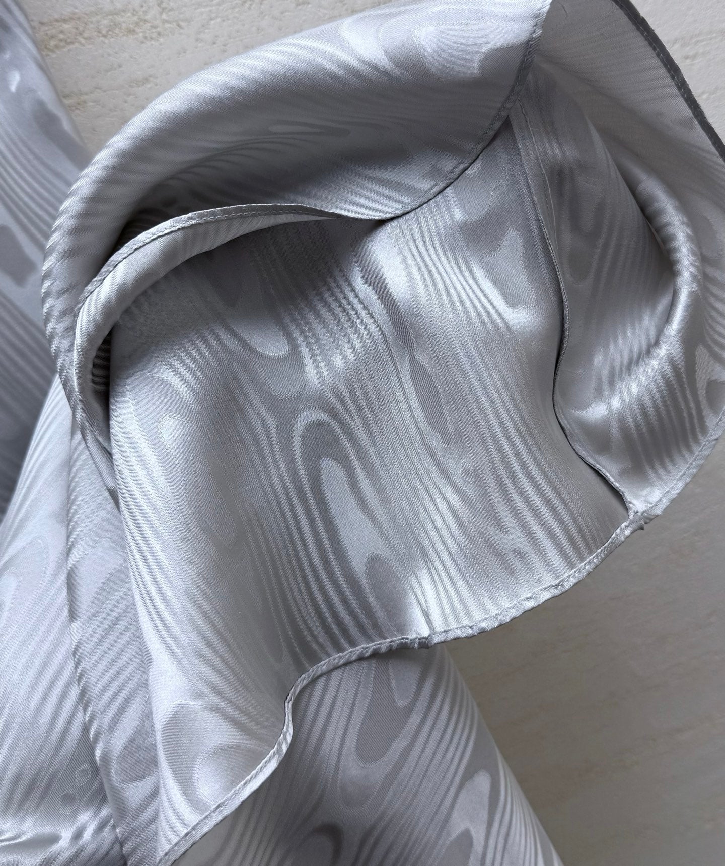 CD 26s Draped Top Gray Moiré-Effect Silk Jacquard 397990