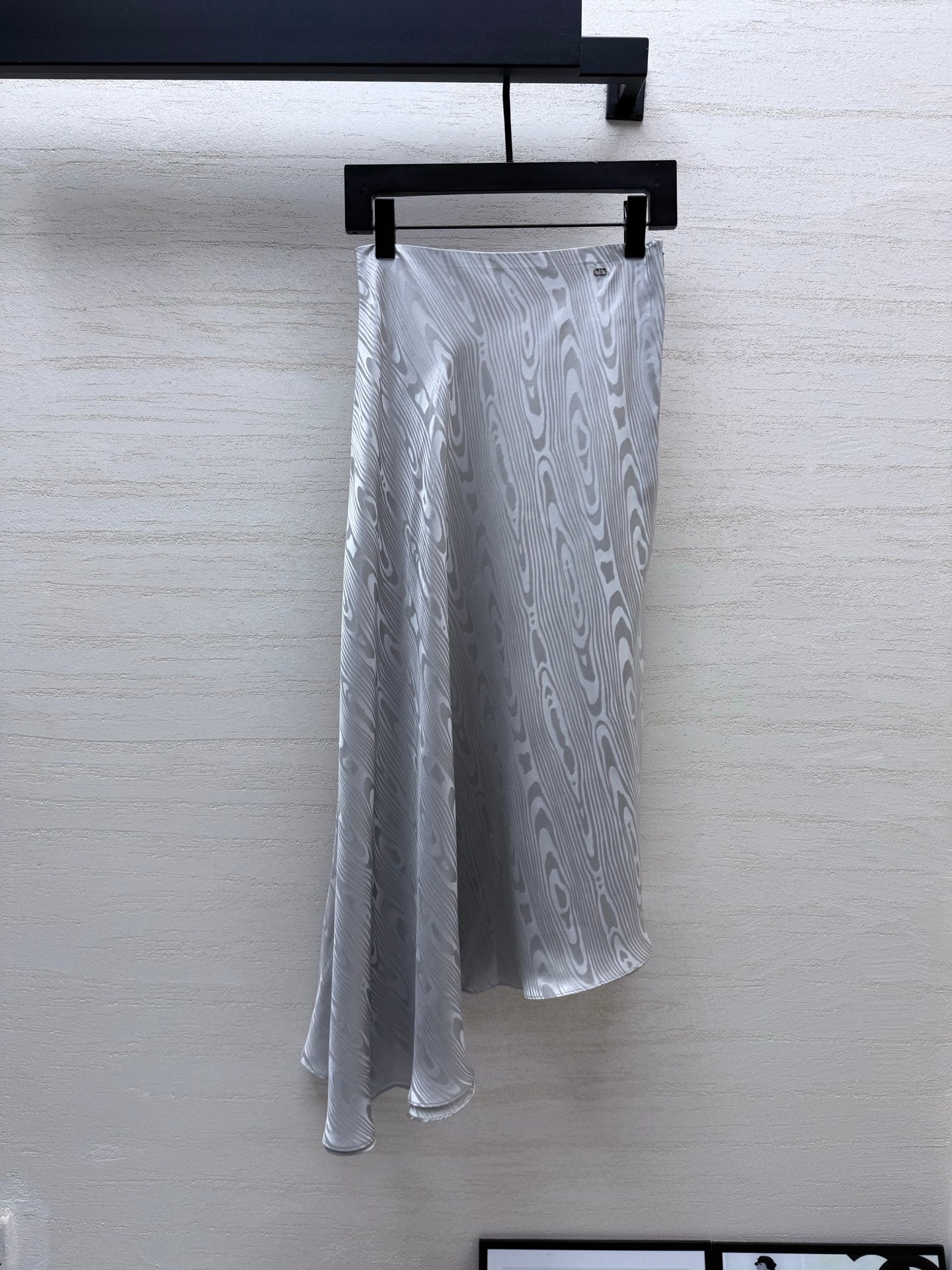 CD 26s Draped Top Gray Moiré-Effect Silk Jacquard 397990
