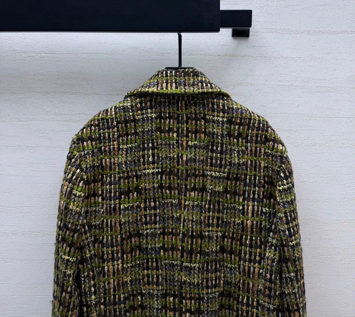 YSL 26s Tweed Jacket Green Wool Polyamide 432993