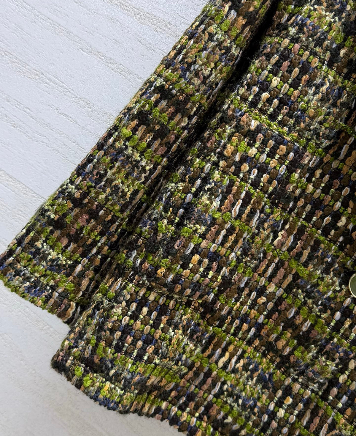 YSL 26s Tweed Jacket Green Wool Polyamide 432993