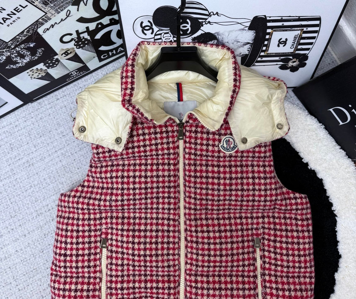 MC 26s Tweed Down Vest Red Wool Mix 432951