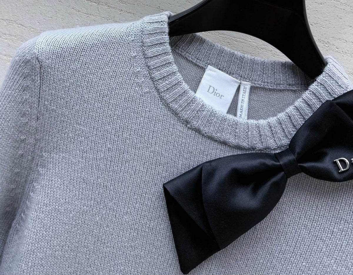 Dior 26s Knit Sweater Grey Wool Cashmere 433003
