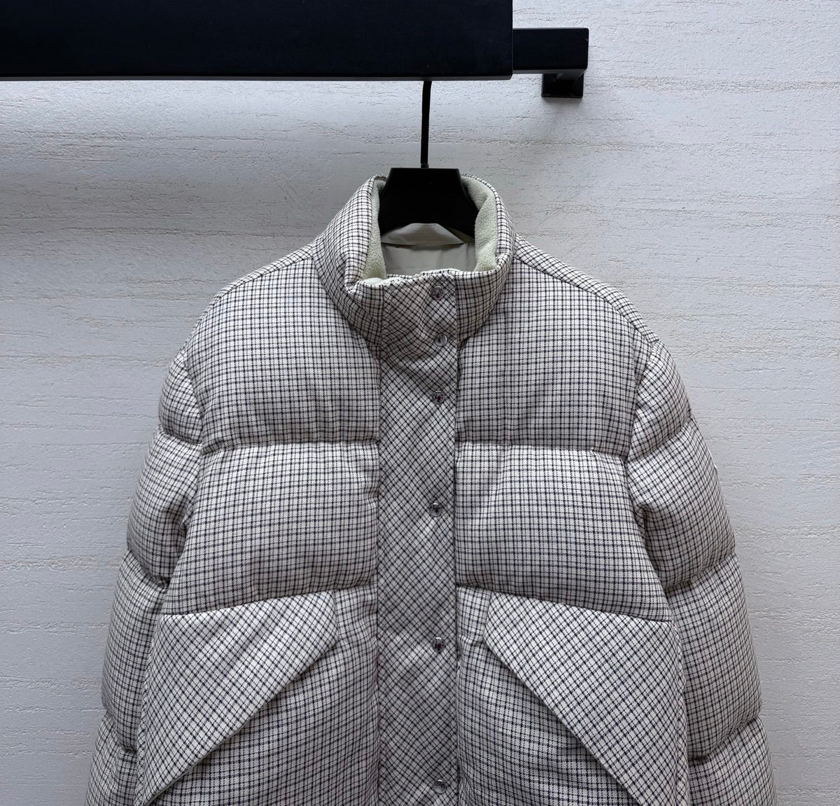MC 26s Plaid Down Jacket White Cotton 432911