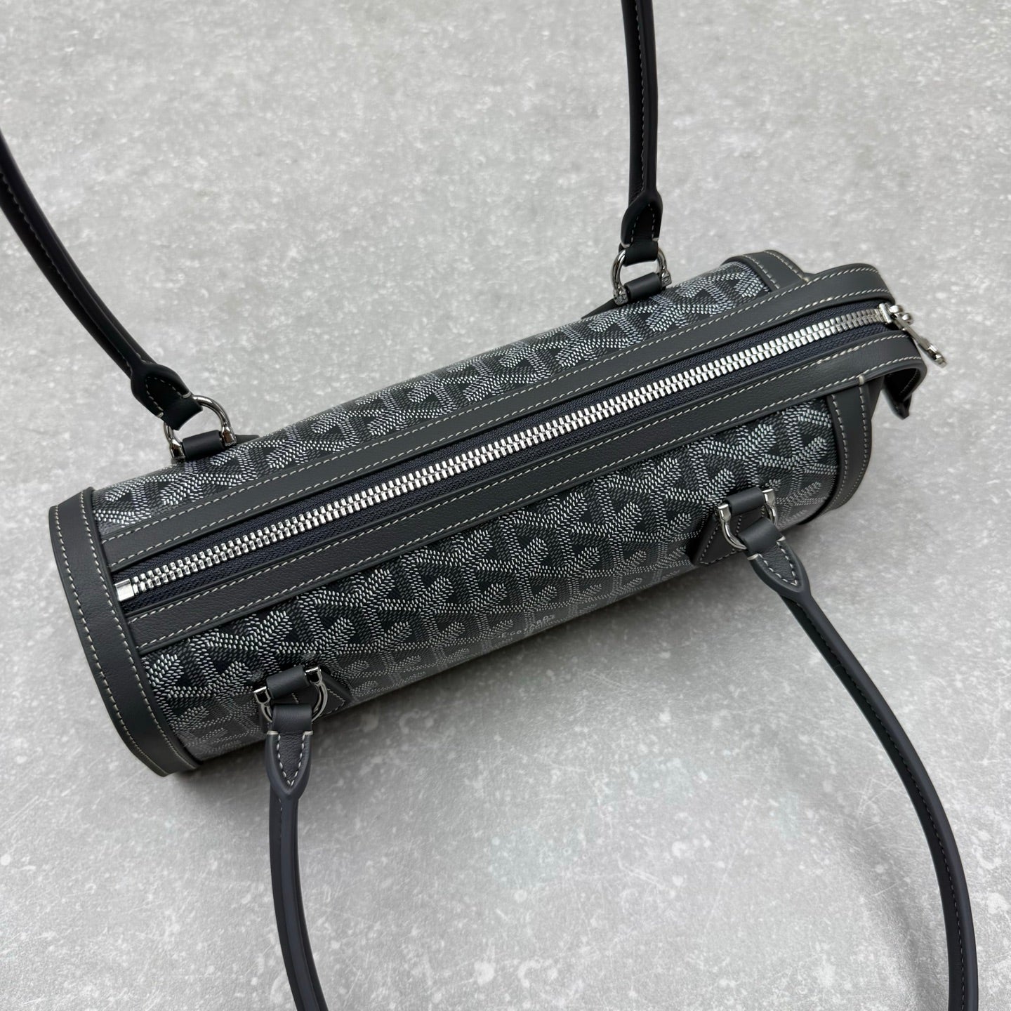Goyard Bonbonnière Bag Grey Canvas Calfskin