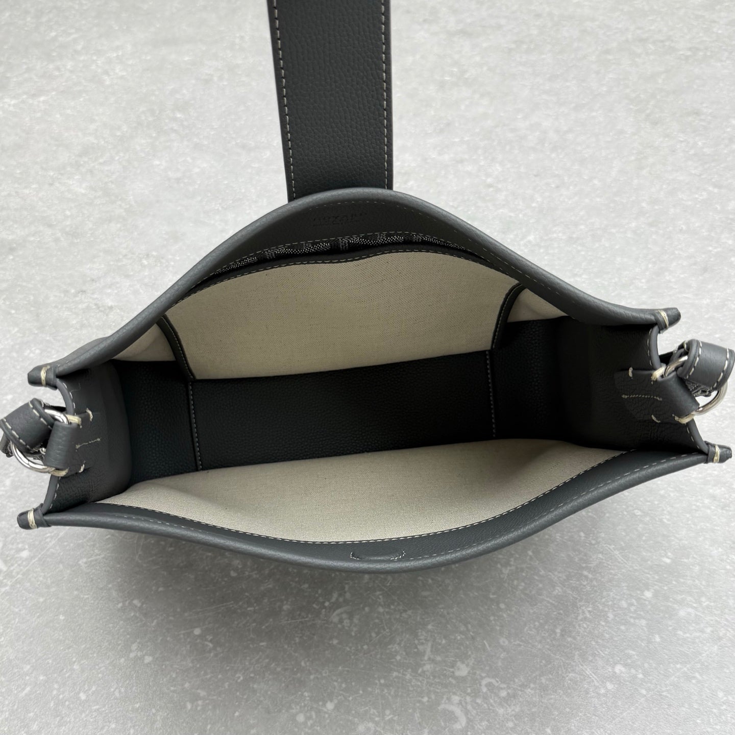 Goyard Musette Bag Grey White Canvas Leather