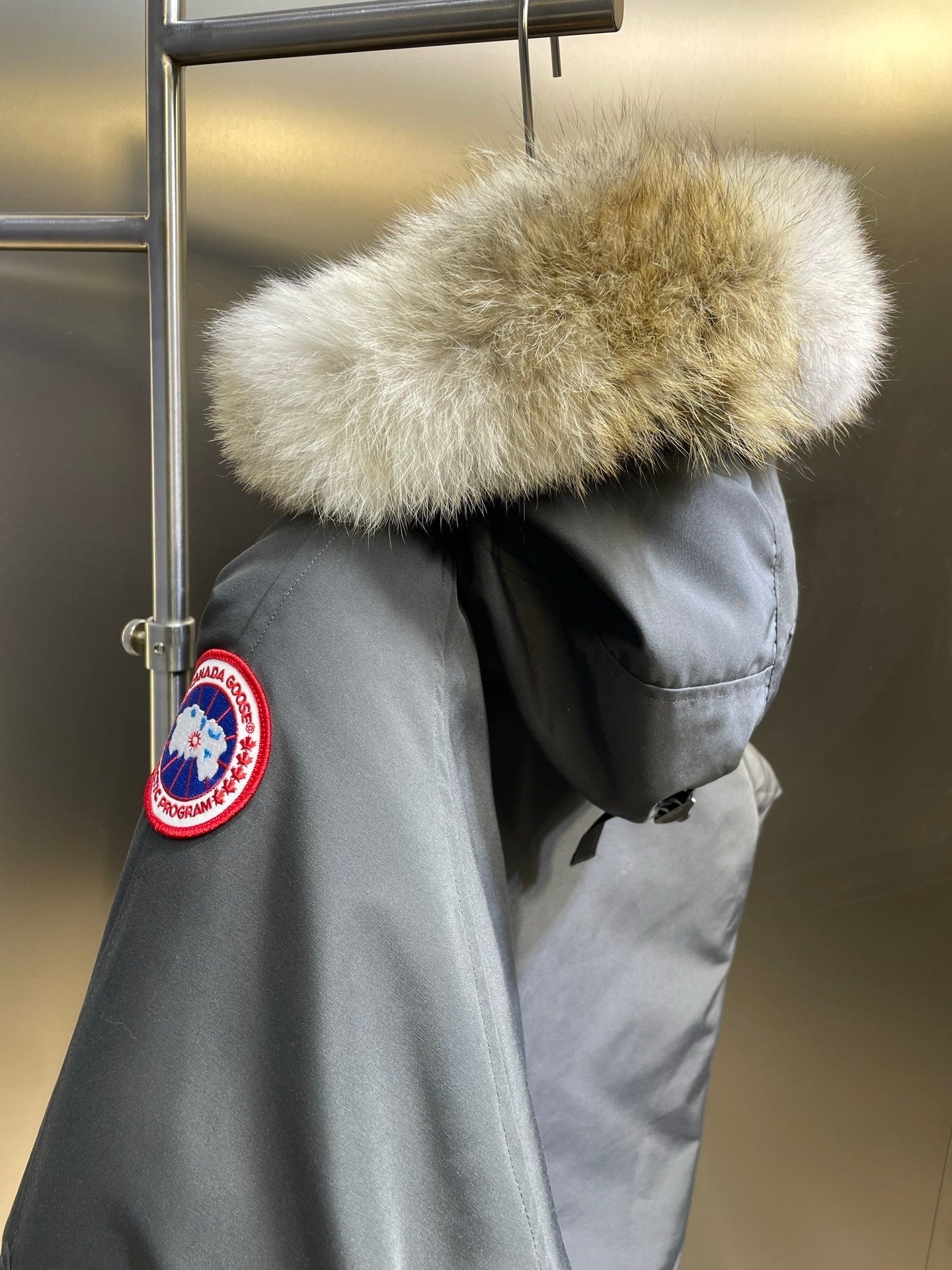 C. Goose Bomber Jacket Grey Polyester 0037