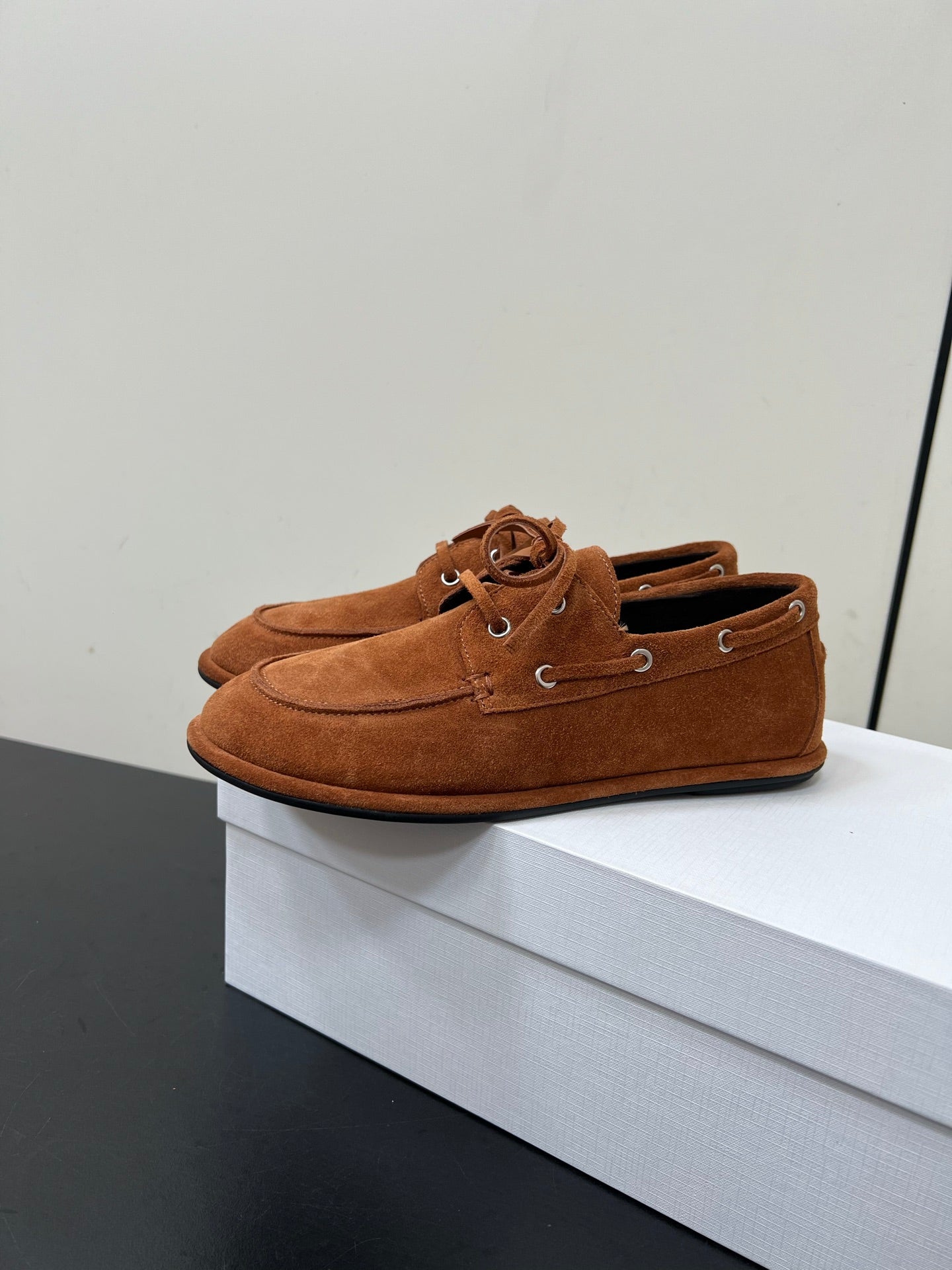 The Row Diana Loafer Camel Brown Suede Calfskin 339999