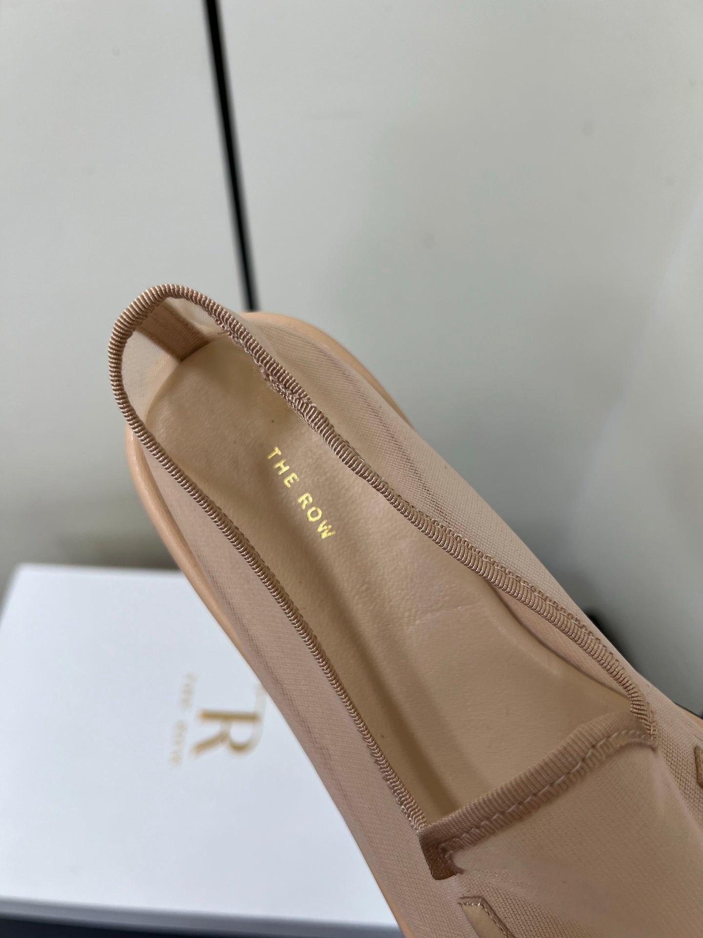 The Row Loafer Beige Mesh And Sheepskin 340015
