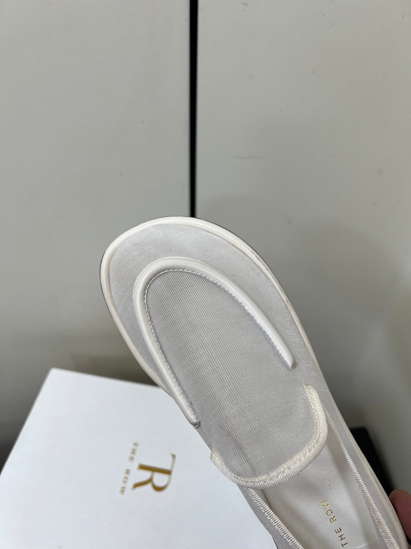 The Row Loafer White Mesh And Sheepskin 340016
