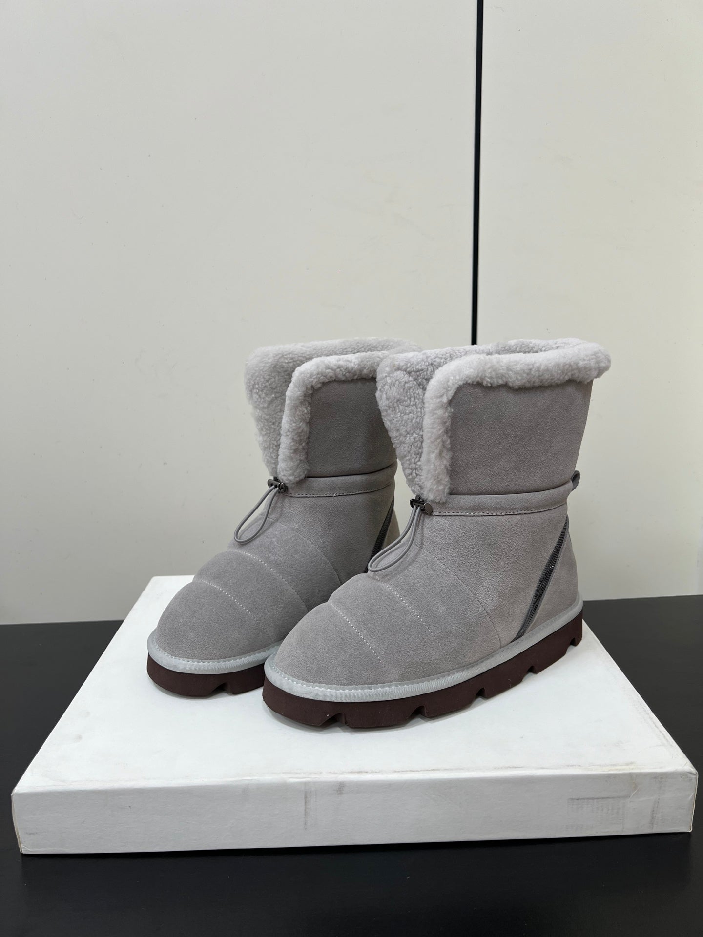 Brunello Cucinelli Snow Boots Grey Suede 619500