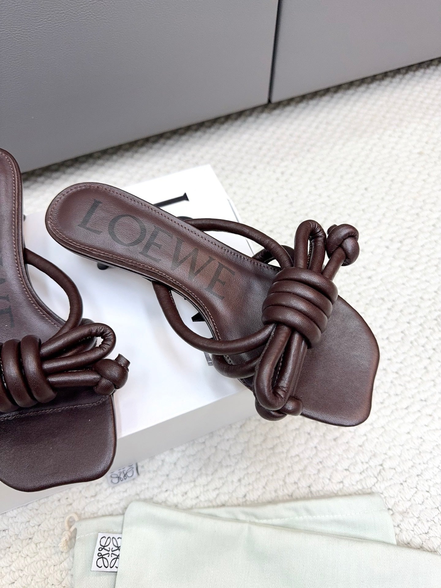 Loewe Flamenco Knot Chocolate Sheepskin 664828