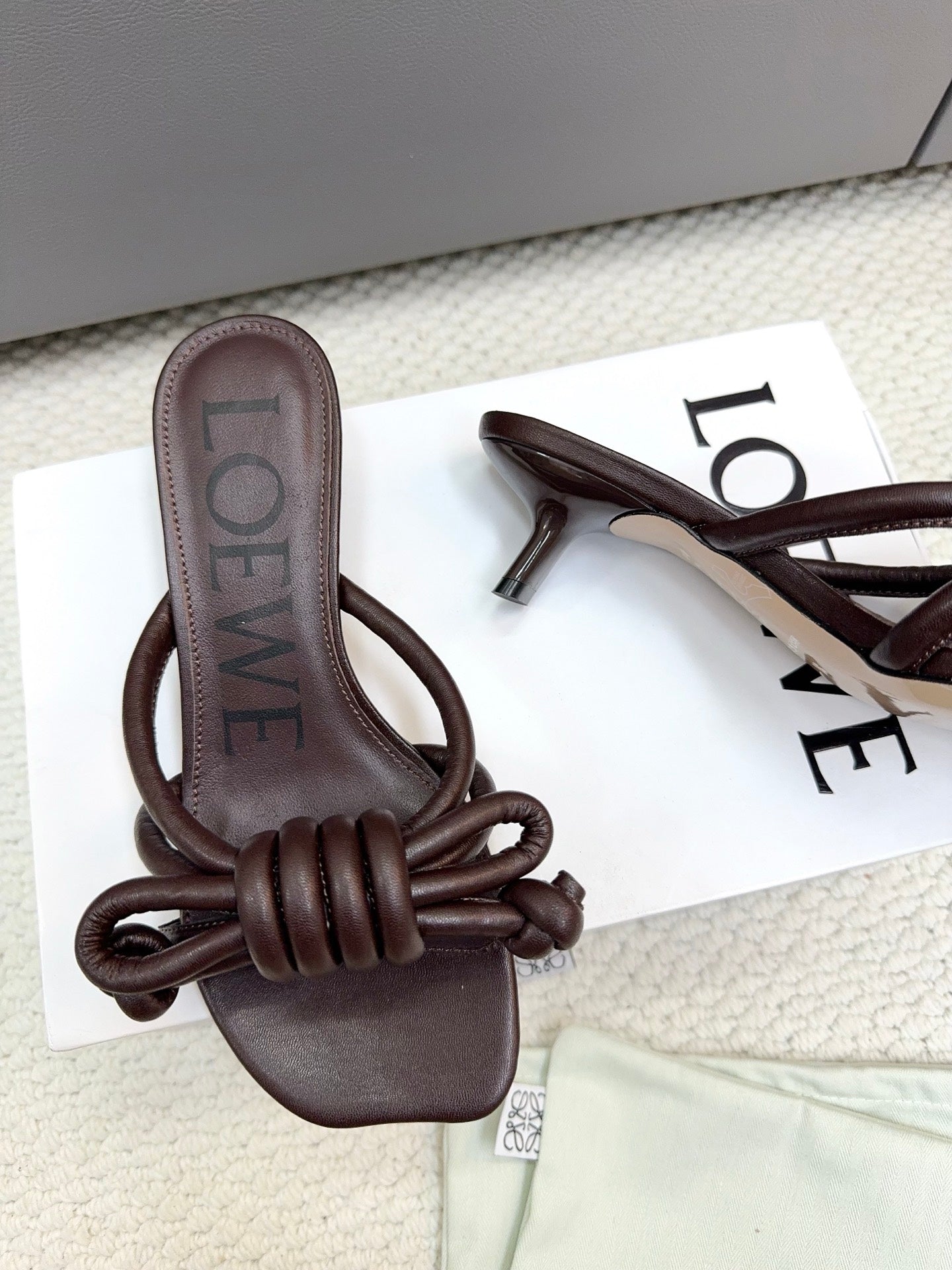 Loewe Flamenco Knot Chocolate Sheepskin 664828