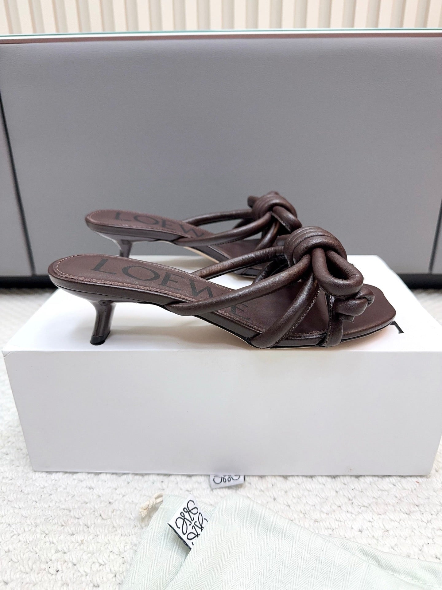 Loewe Flamenco Knot Chocolate Sheepskin 664828