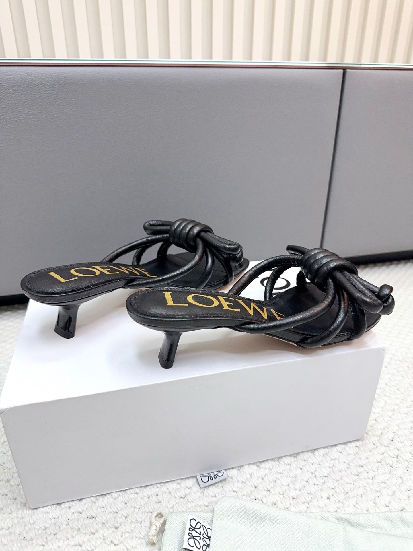 Loewe Flamenco Knot Black Sheepskin 664832