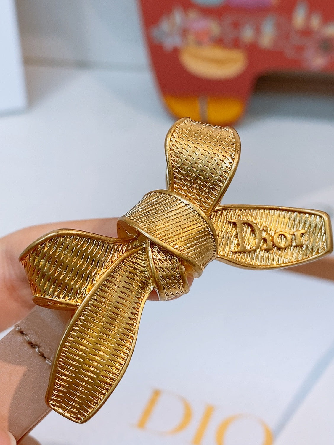 CD Diorissimo Bow Belt 1.5cm Leather 211671