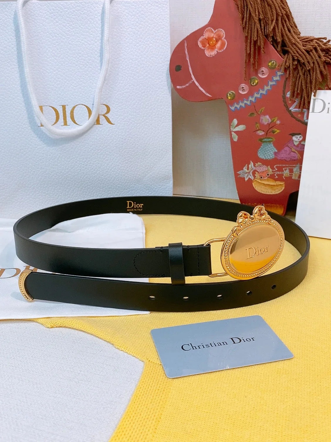 Dior 2026 Oval Buckle Belt 2.5cm Smooth Calfskin