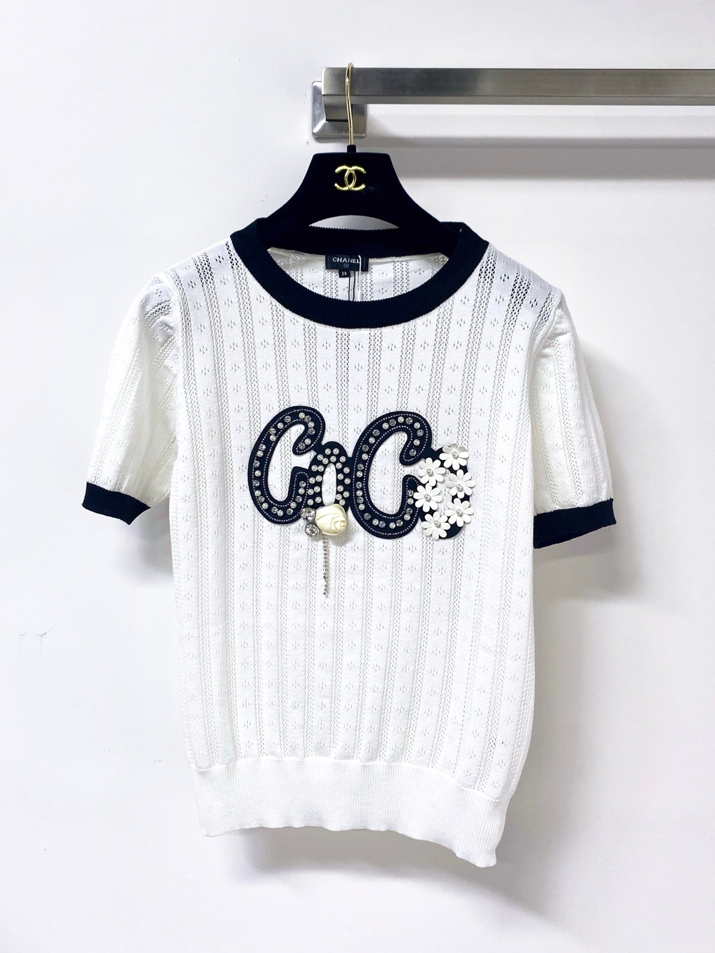 Chanel 26s Short-Sleeve Knit Top Style 1170