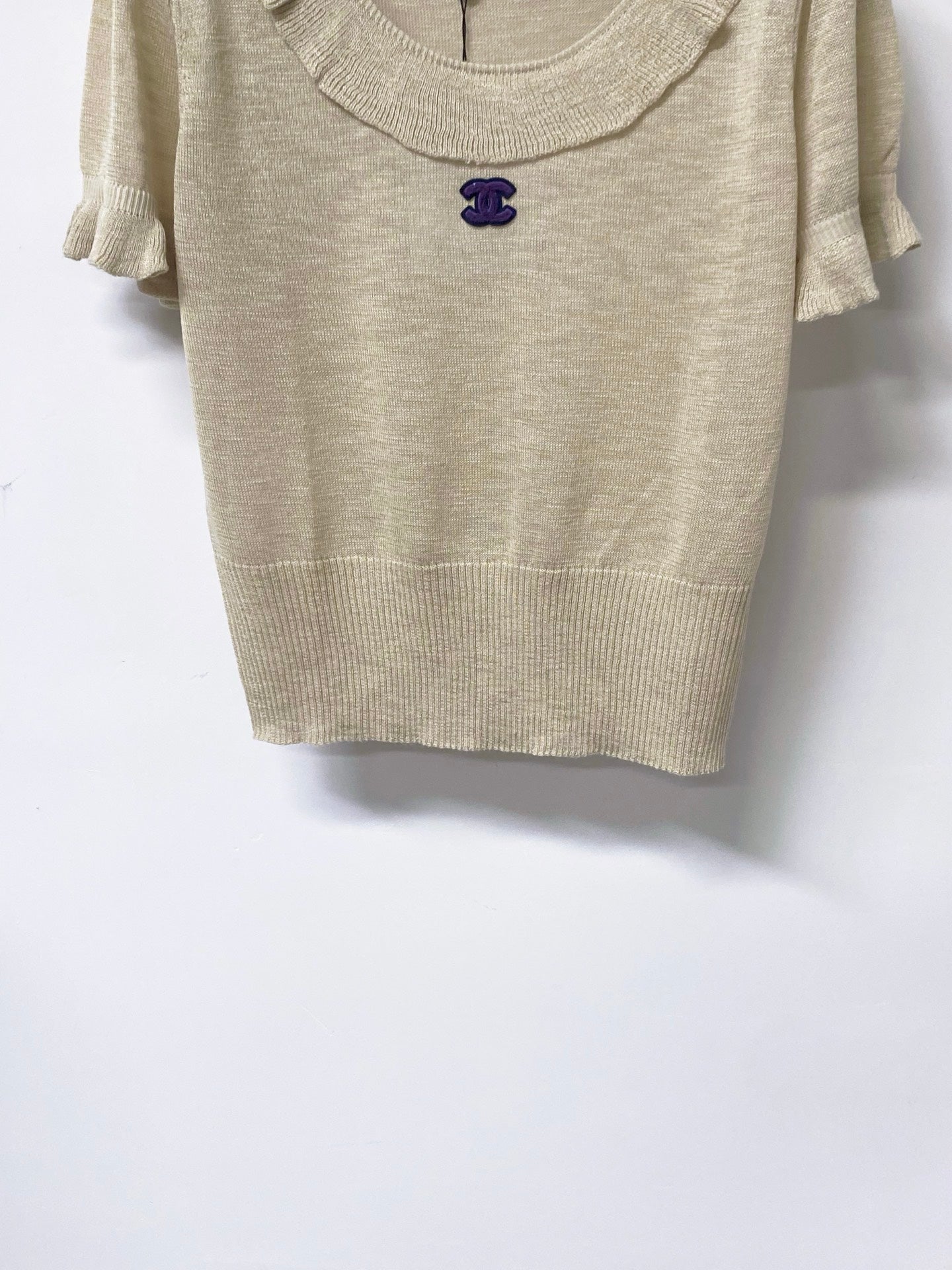 Chanel 26s Sleeveless Polo Knit Top Style 1141