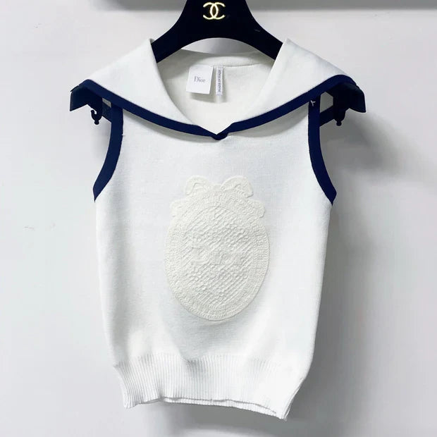 Dior 2026 Vest Shirt White Navy Wool 625811