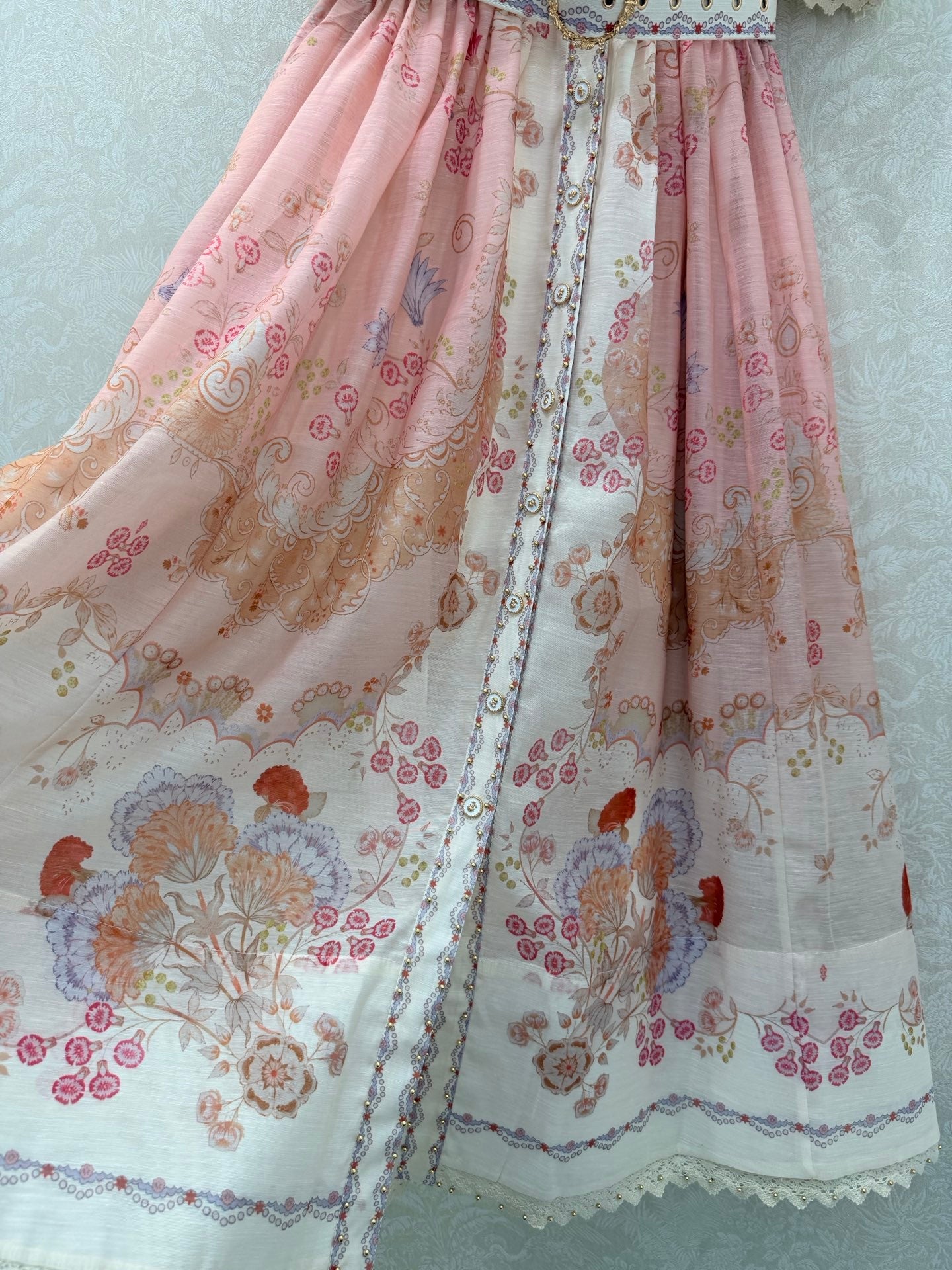Zimmermann High Tide Mini Shirt Dress Pink Odyssey Print Cotton 347311