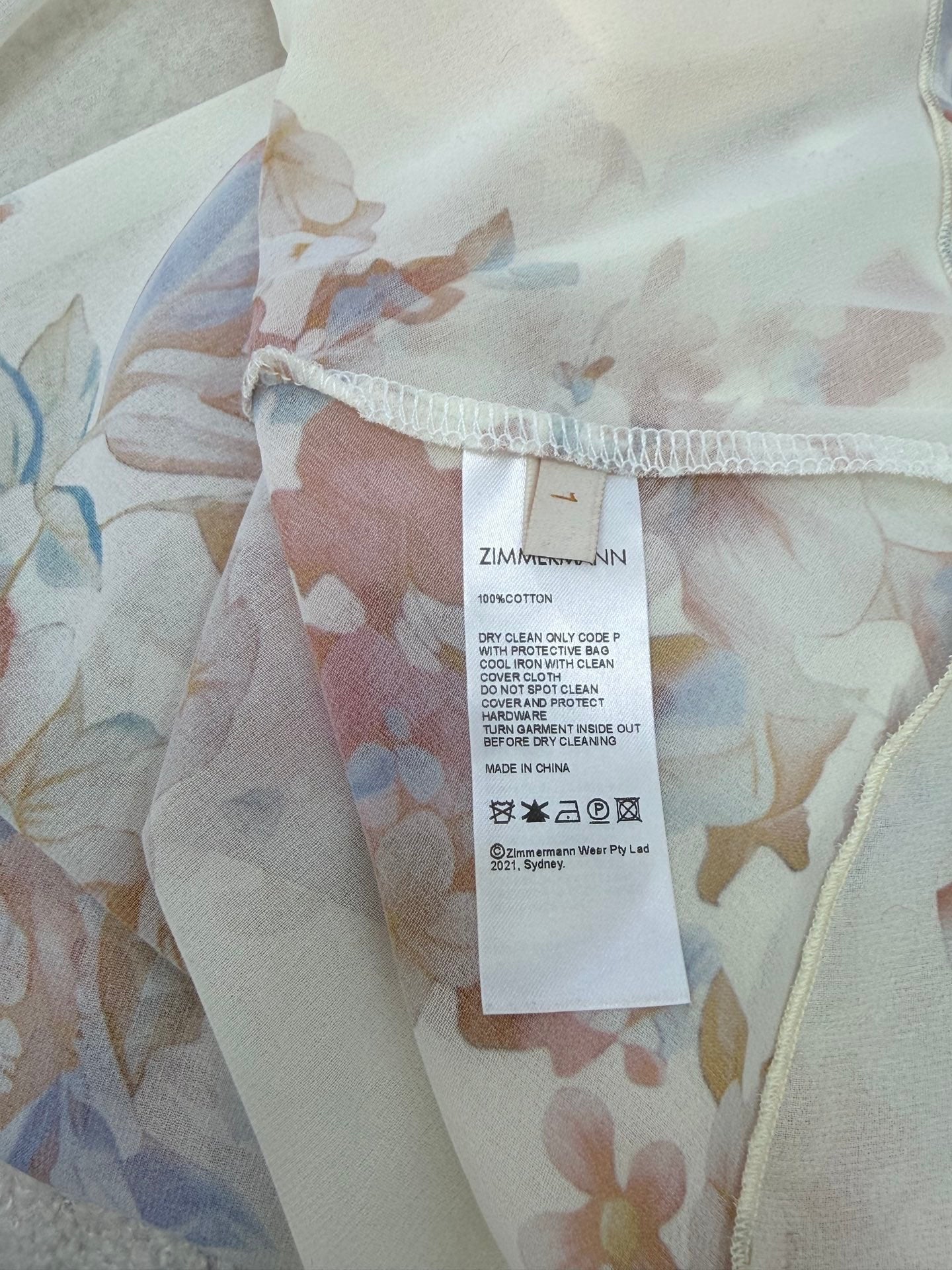 Zimmermann 2026 Resort Swim Wallpaper Floral Denim Cotton 347328