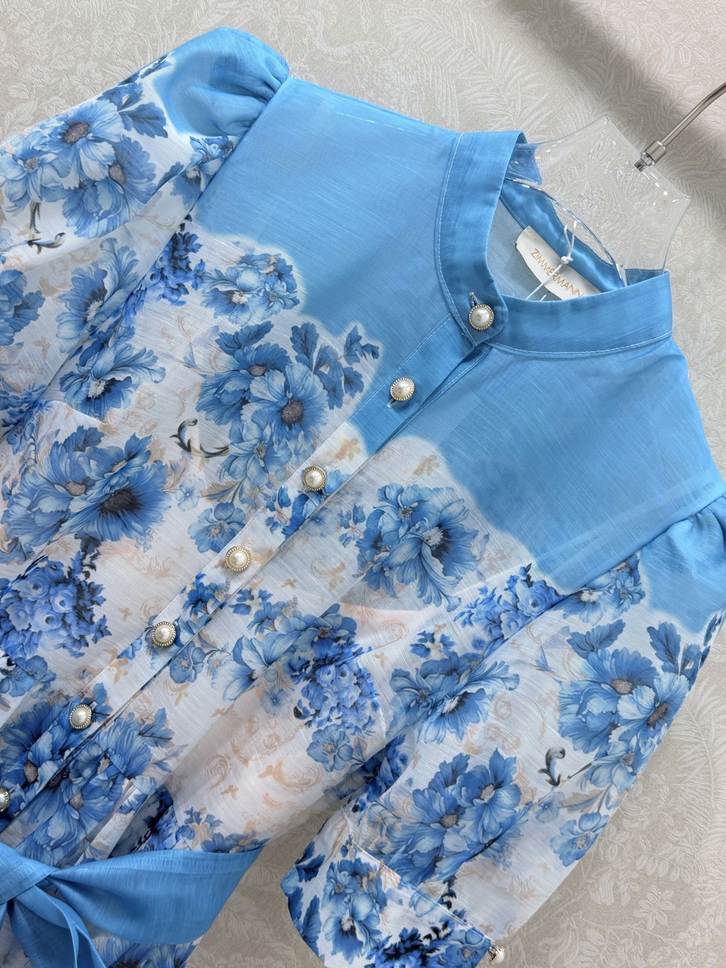 Zimmermann Alisa Dress Blue Floral Cotton 347322