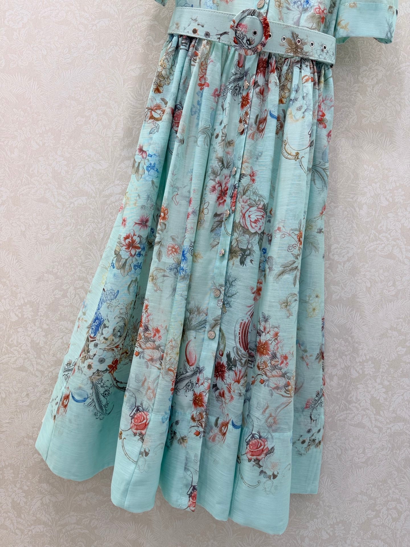 Zimmermann Jude Floral-Print Mini Dress Aqua Gradient Floral Cotton 347294