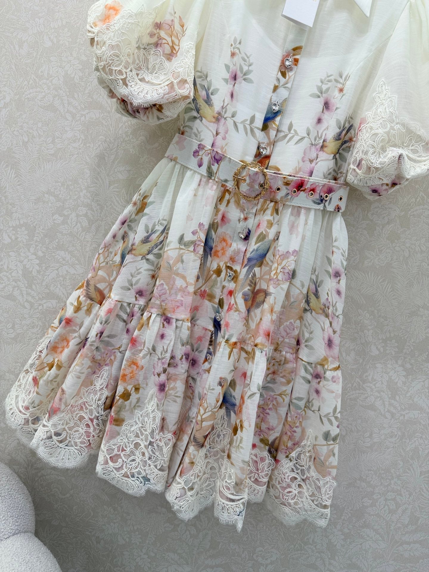 Zimmermann Luminosity Liftoff Flower Dress Morisot Ivory Floral Cotton 347283