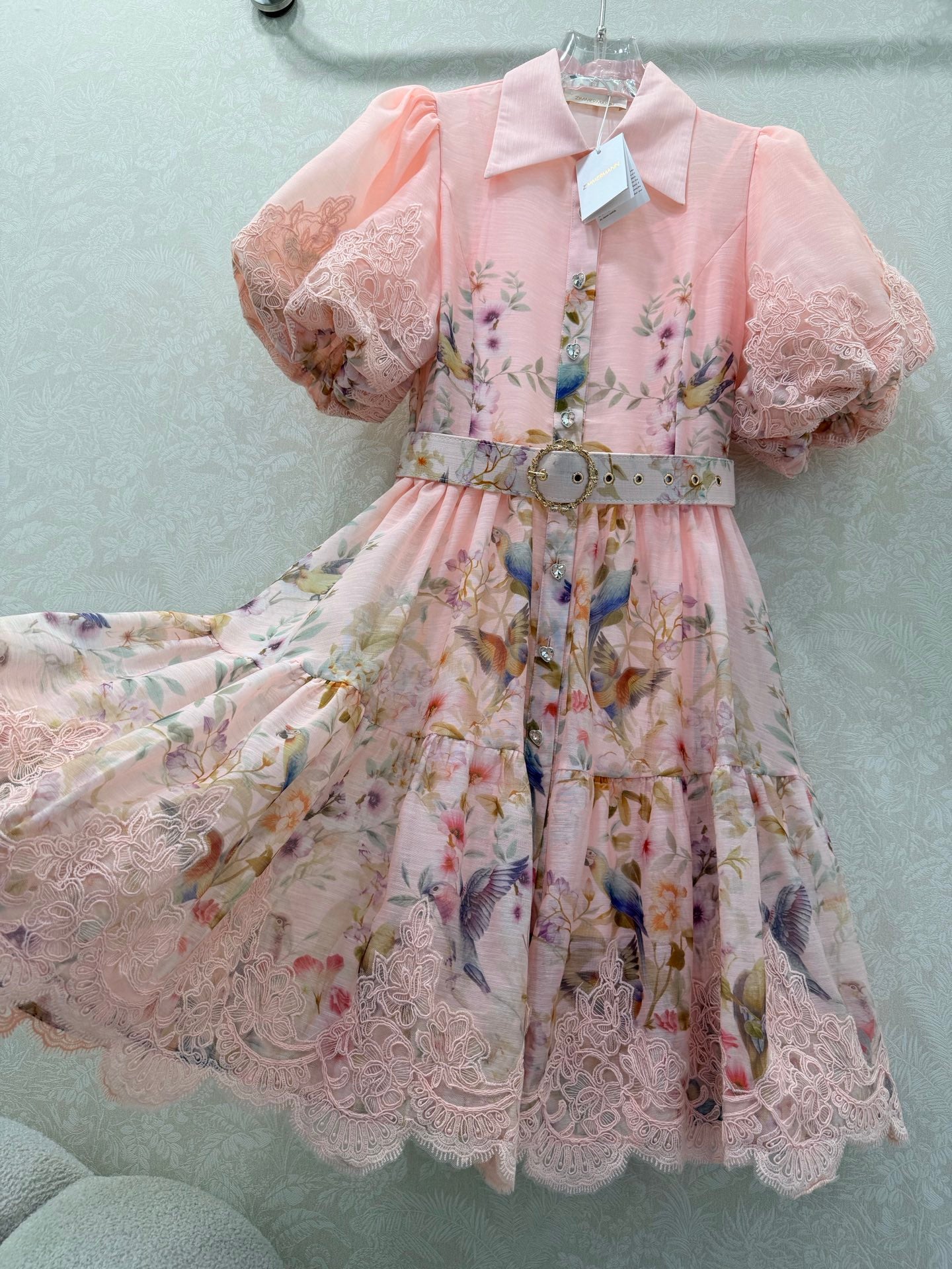 Zimmermann Luminosity Liftoff Flower Dress Morisot Pink Floral Cotton 347282