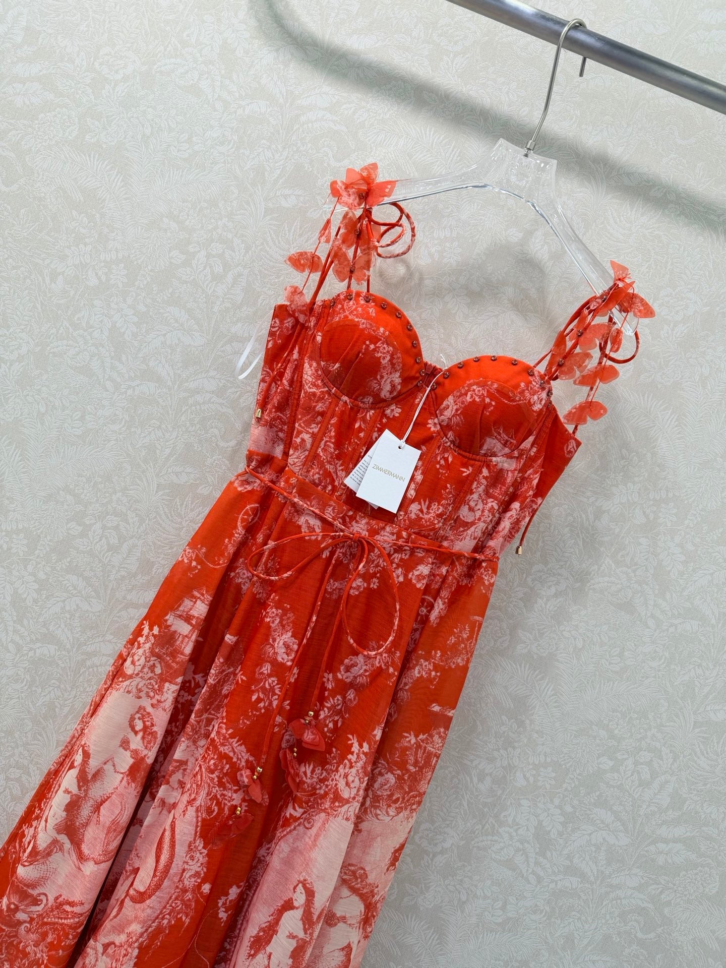 Zimmermann Rebellion Mermaid Picnic Dress Red Cotton 347277