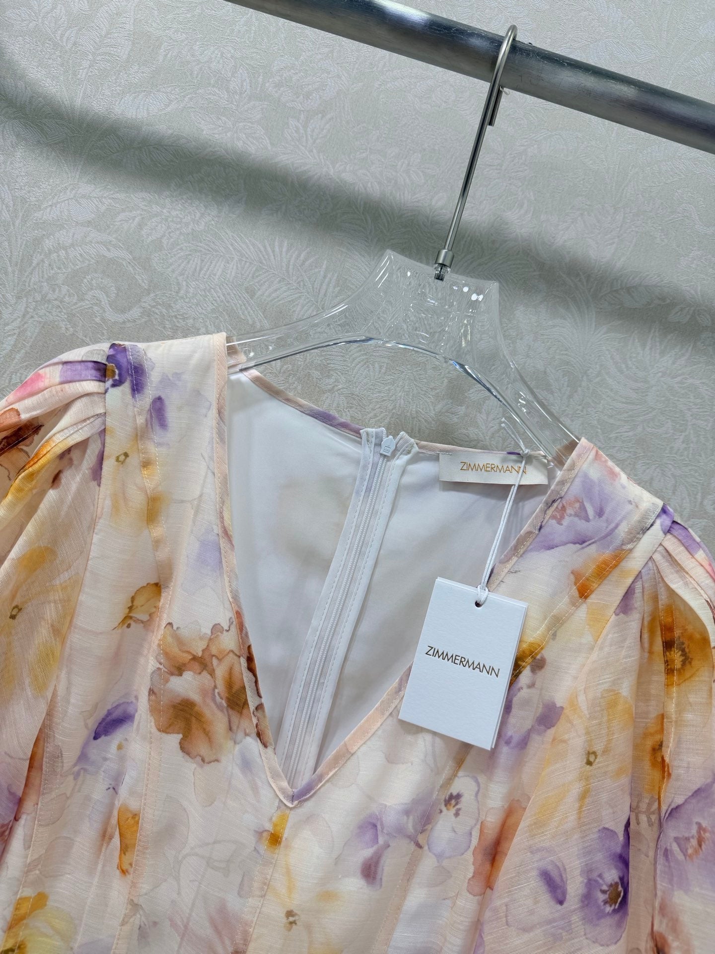 Zimmermann Memento Linen and Silk Minidress Pansy Floral Cotton 347242